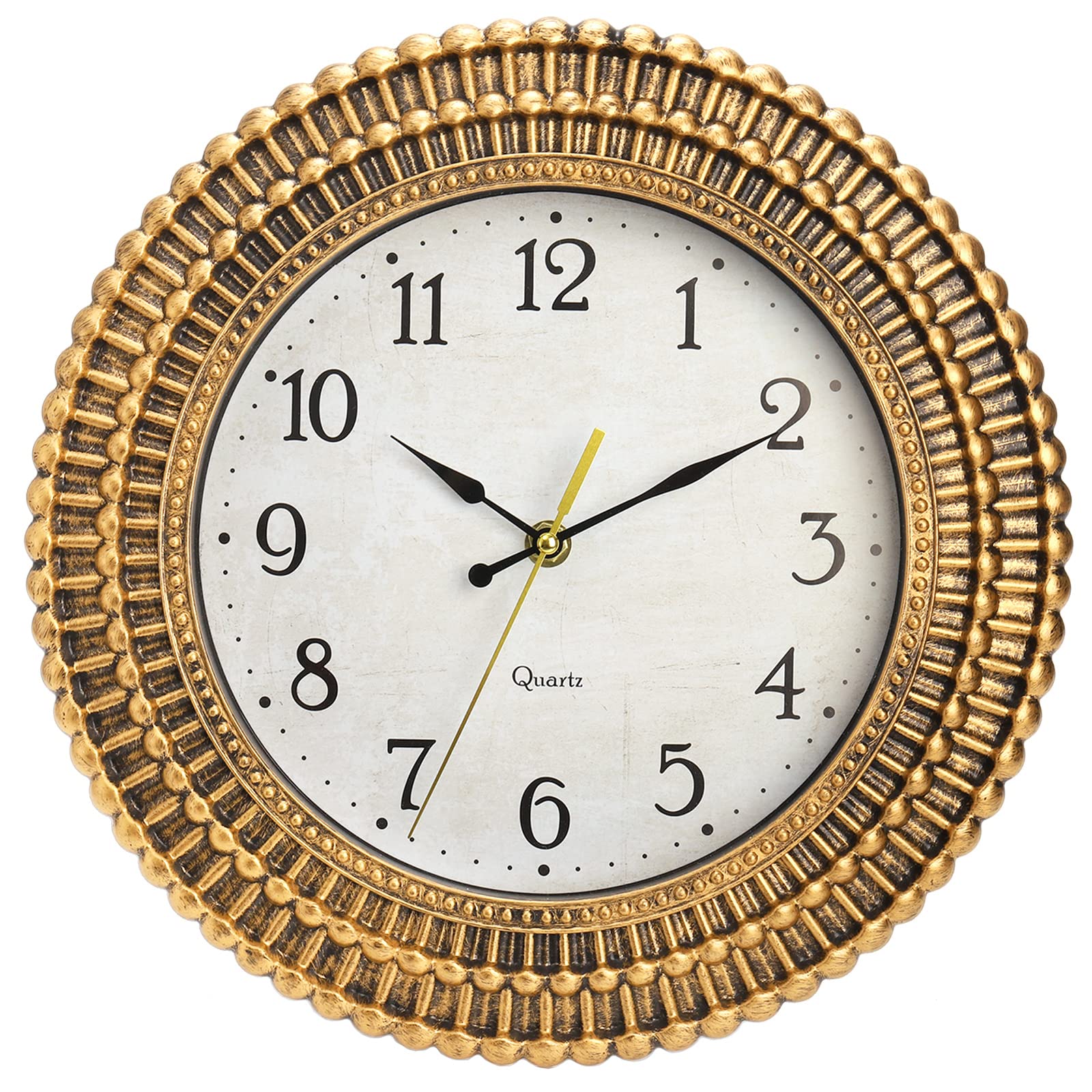 Bekith Wall Clock 12 Inch Silent Non-Ticking Retro Wall Clocks Battery Operated, Round Vintage Decorative Clock for Kitchen, Hom