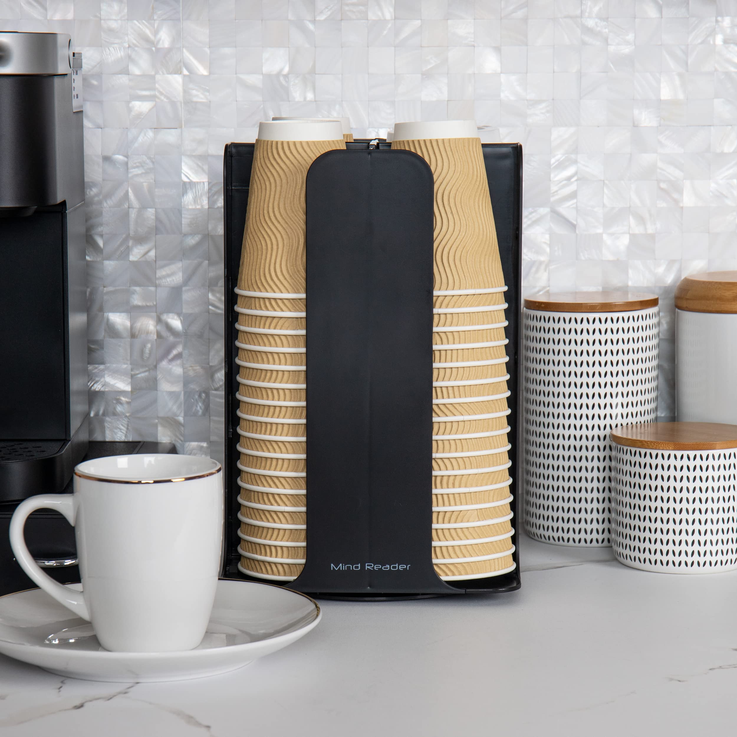 Mind Reader Cup and Lid Carousel  7.75 x 12 x 7.75  Black