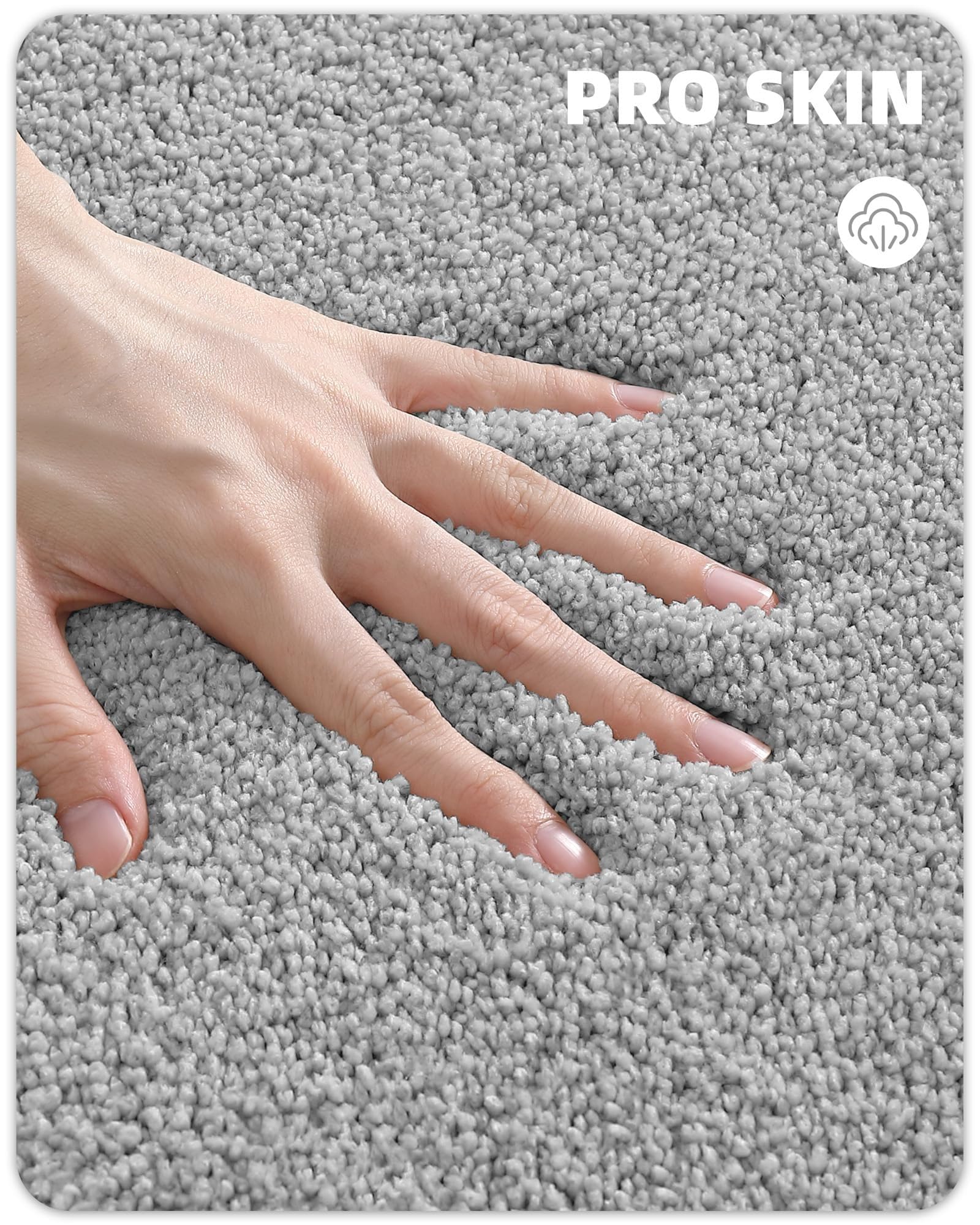 Color&Geometry Grey Bathroom Rugs, Non Slip, Absorbent, Soft, Washable, Thick Bath Mat, 24''X36'' Small Bath Rug Bath Mats For B
