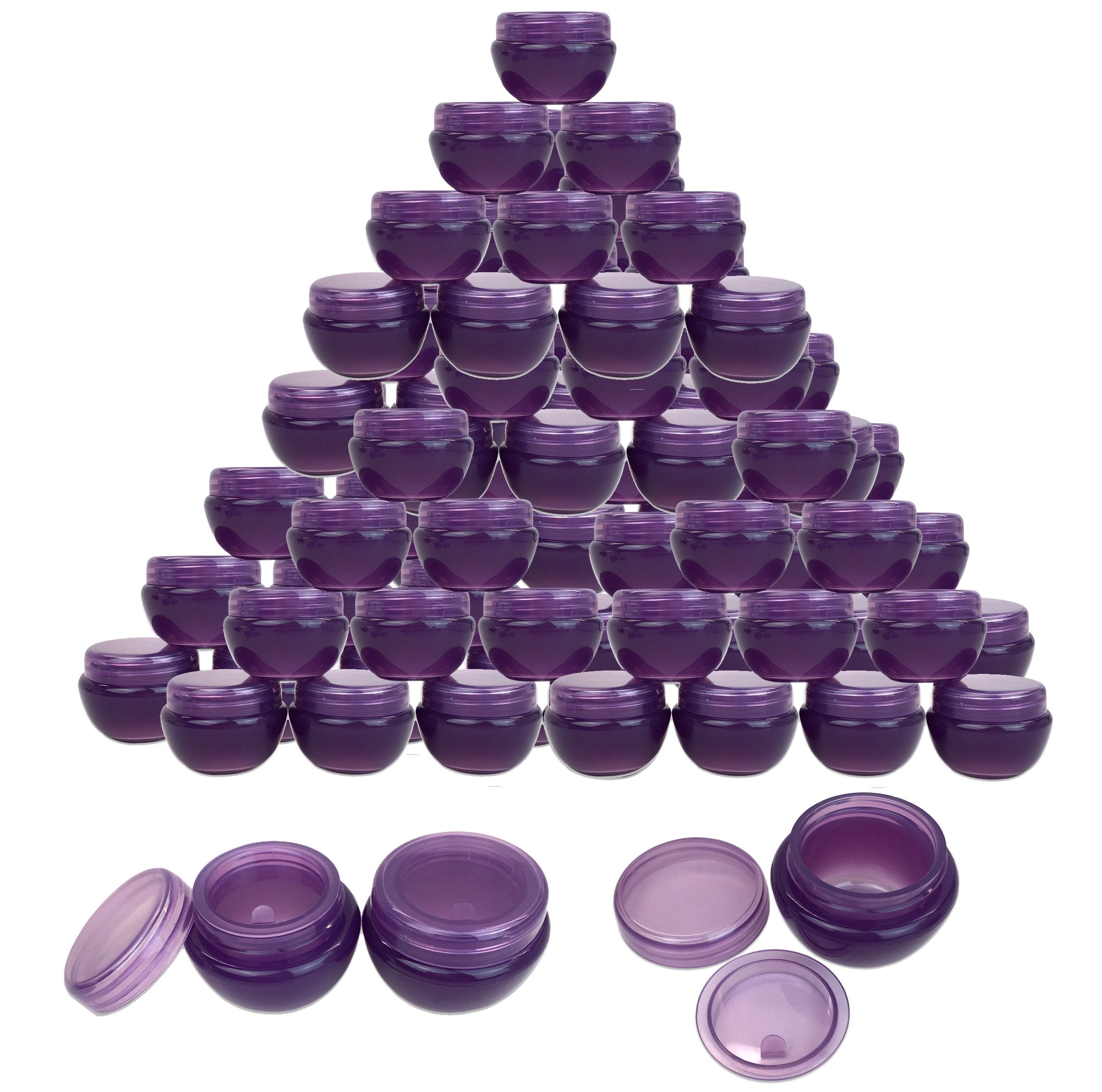 Beauticom 48 Pieces 10G/10Ml Purple Frosted Container Jars With Inner Liner For Homemade Moisturizers, Lotions, Skin Care Produc