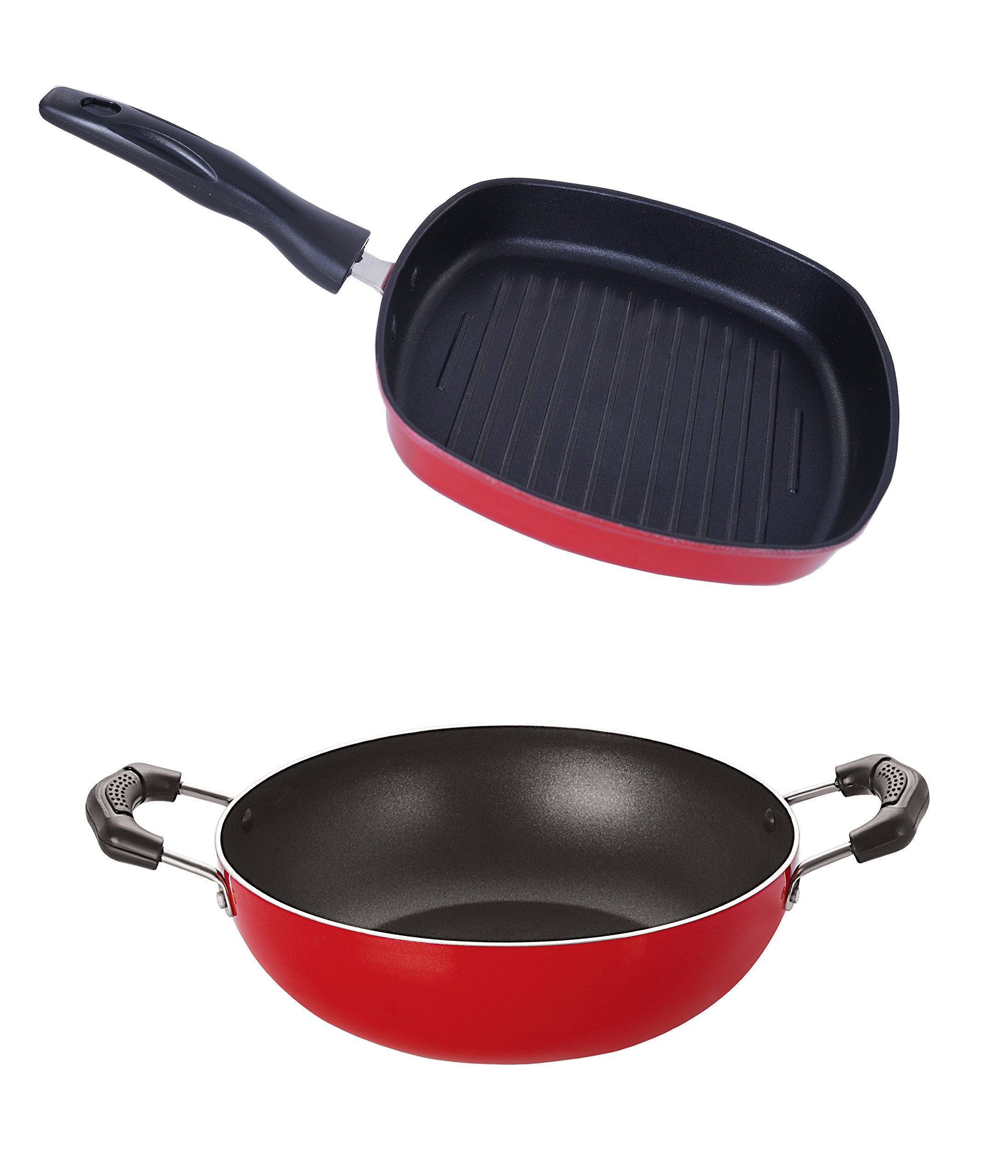 Nirlon Dishwasher Safe NonStick Coated Aluminium Cookware Set With Bakelite Handle, 2.6Mm_Kd12_Gp(22.5)
