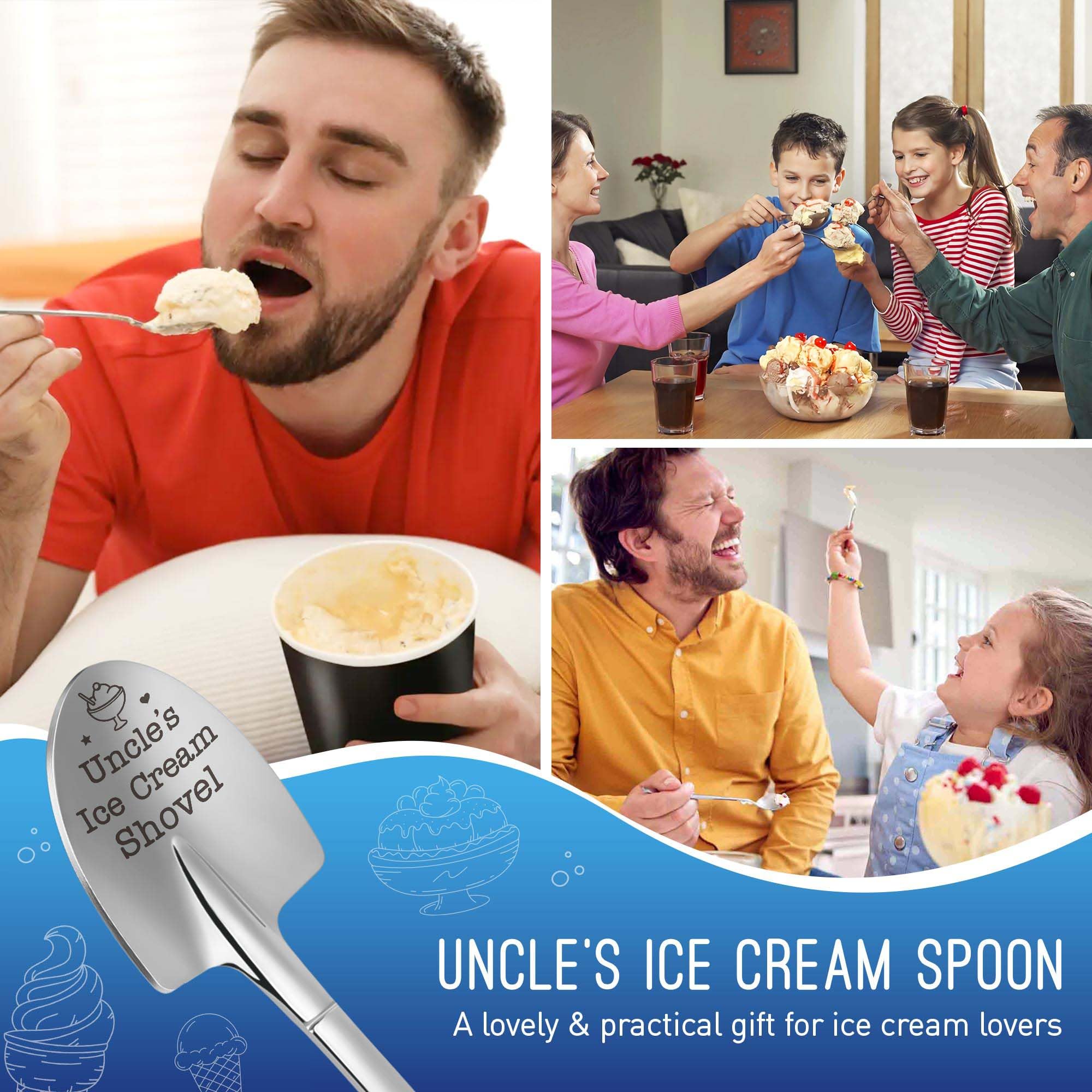 Unique Uncle s Ice Cream Shovel Spoon Scoop - Stocking Stuffers for Uncle from Niece or Nephew - Fathers Day & Retirement Gift
