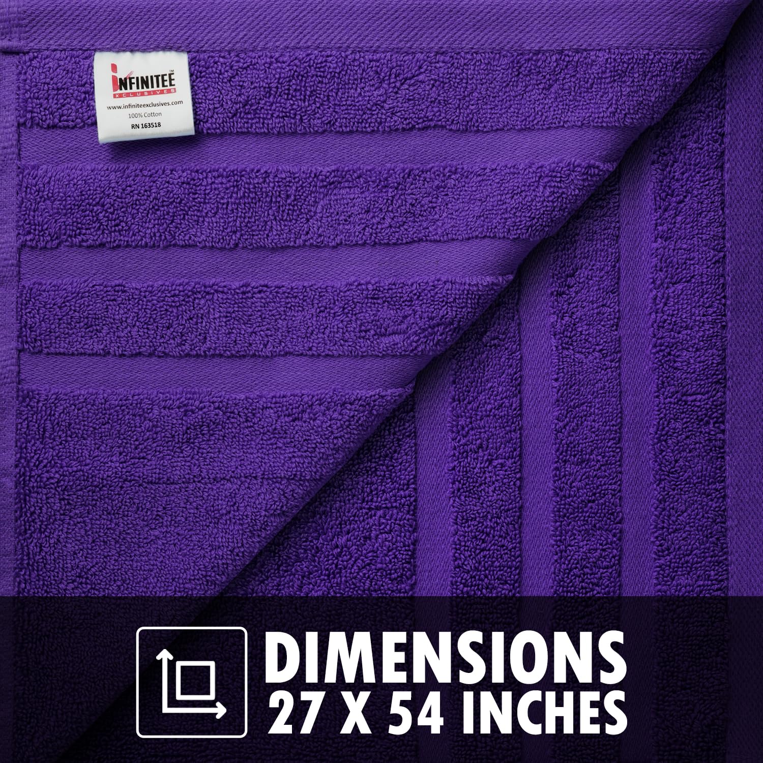 Premium Purple Bath Towels - 700 GSM 100% Cotton 27x54 Inches Pack of 2 Bathroom Towels - Ultra Soft and Highly Absorbent Hotel and Spa Quality Bath Towels for Bathroom by Infinitee?Xclusvies