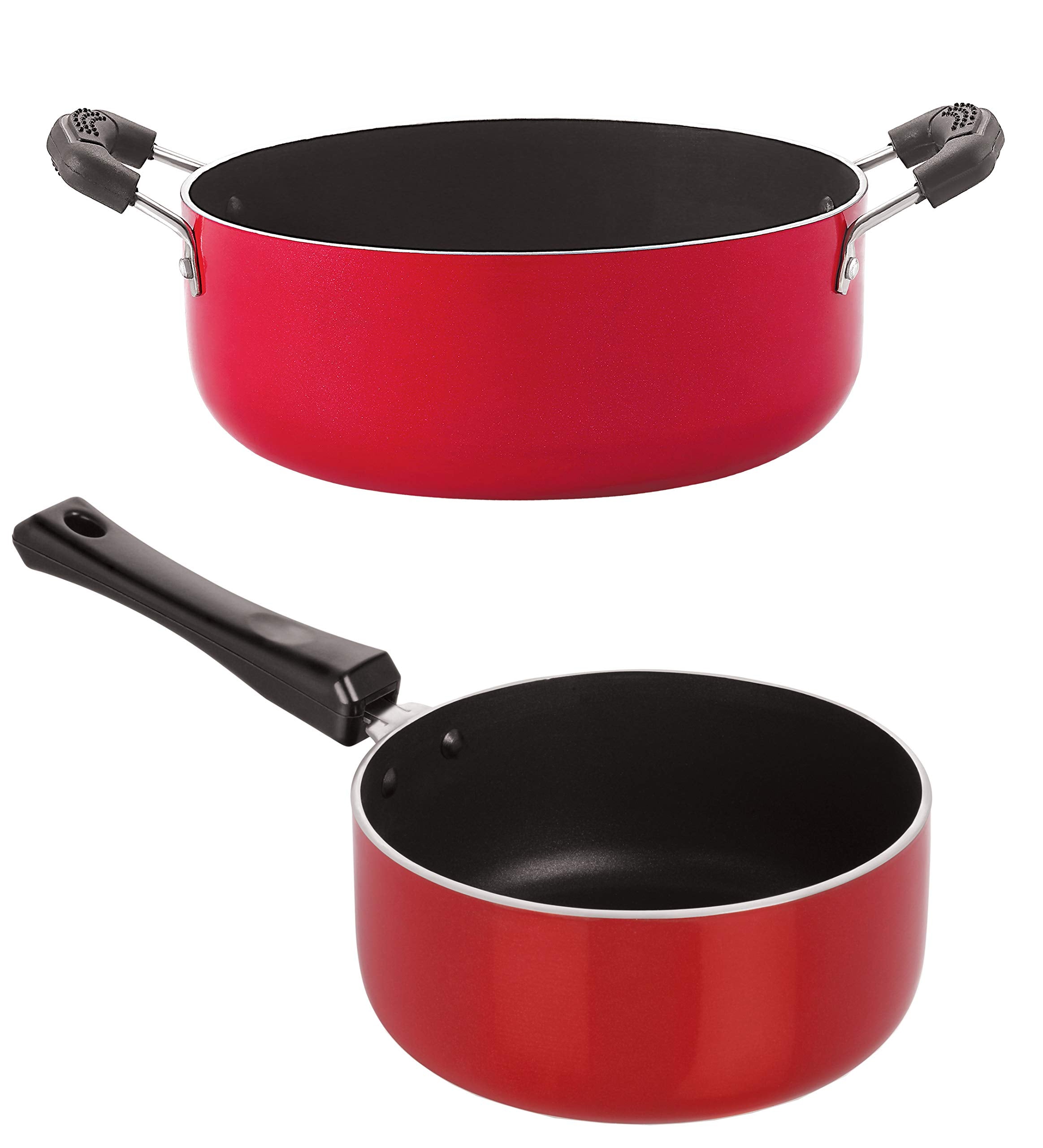 Nirlon Rust Free NonStick Aluminium Sauce Pan And Casserole Combo Cookware Set