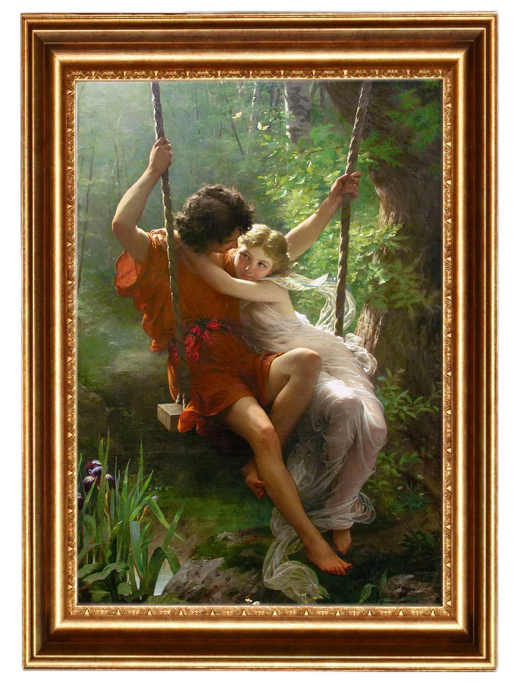 Eliteart -Springtime By Pierre Auguste Cot Giclee Framed Art Canvas Print-Frame Size :24 1/2''X 34 1/2''
