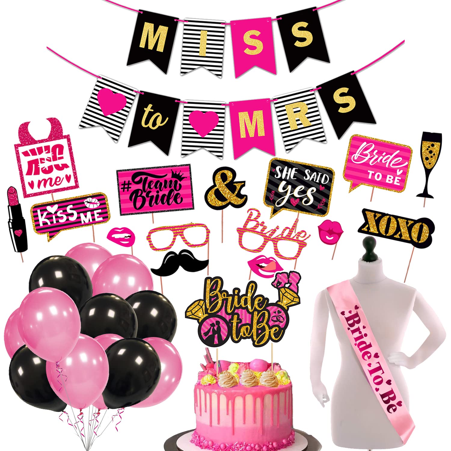 Zyozique Bridal Shower Party Decorations | Bachelorette Party Decorations | Bachelorette Decorations Kit Supplies  Bride to Be 