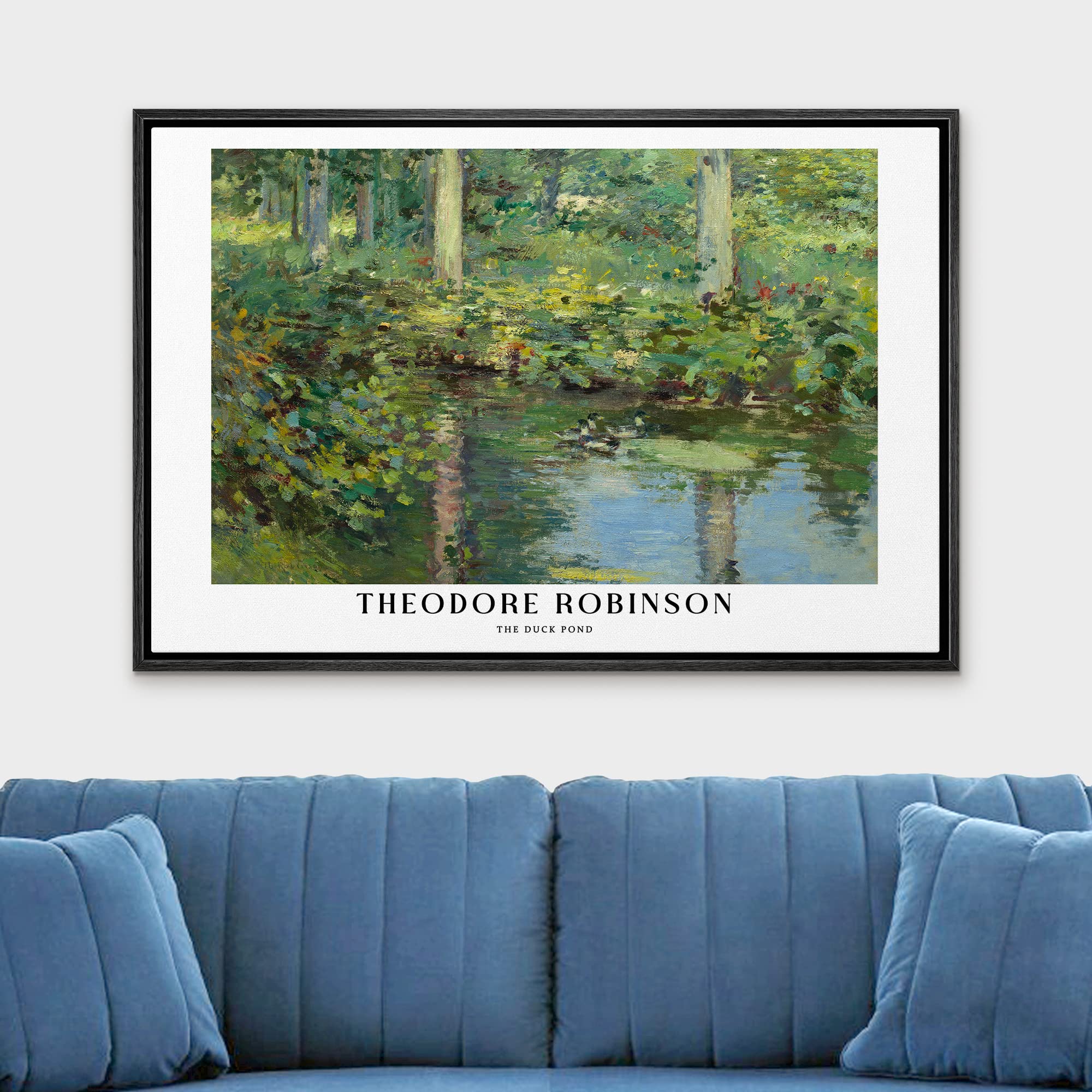 Wall26 Framed Canvas Print Wall Art The Duck Pond By Theodore Robinson Historic Classical Illustrations Fine Art Decorative Vint