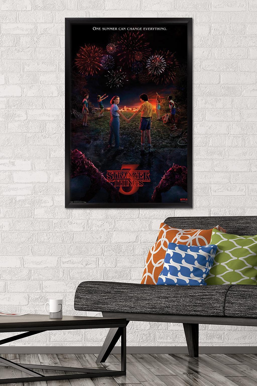 Trends International Netflix Stranger Things: Season 3 - Key Art Wall Poster, 22.375'' X 34'', Black Framed Version