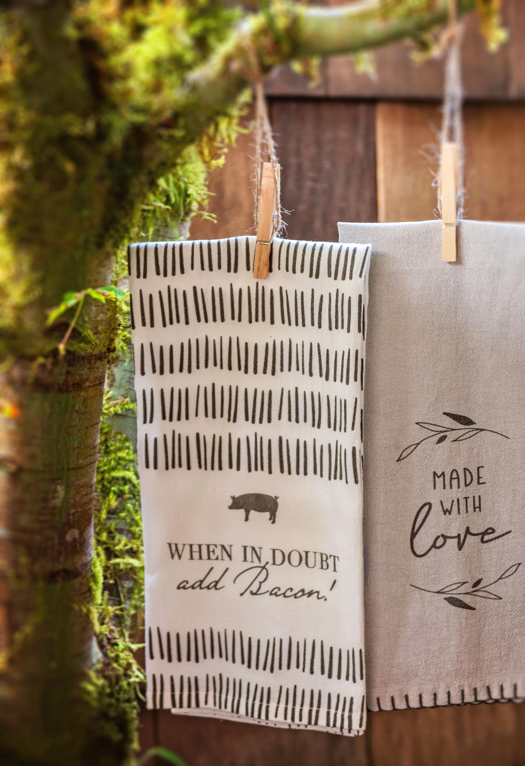 Karma Home Is Where Your Herd Is Tea Towel - 100% Cotton Hand Towels For The Kitchen - Modern Home Decor - Black And White 28.00