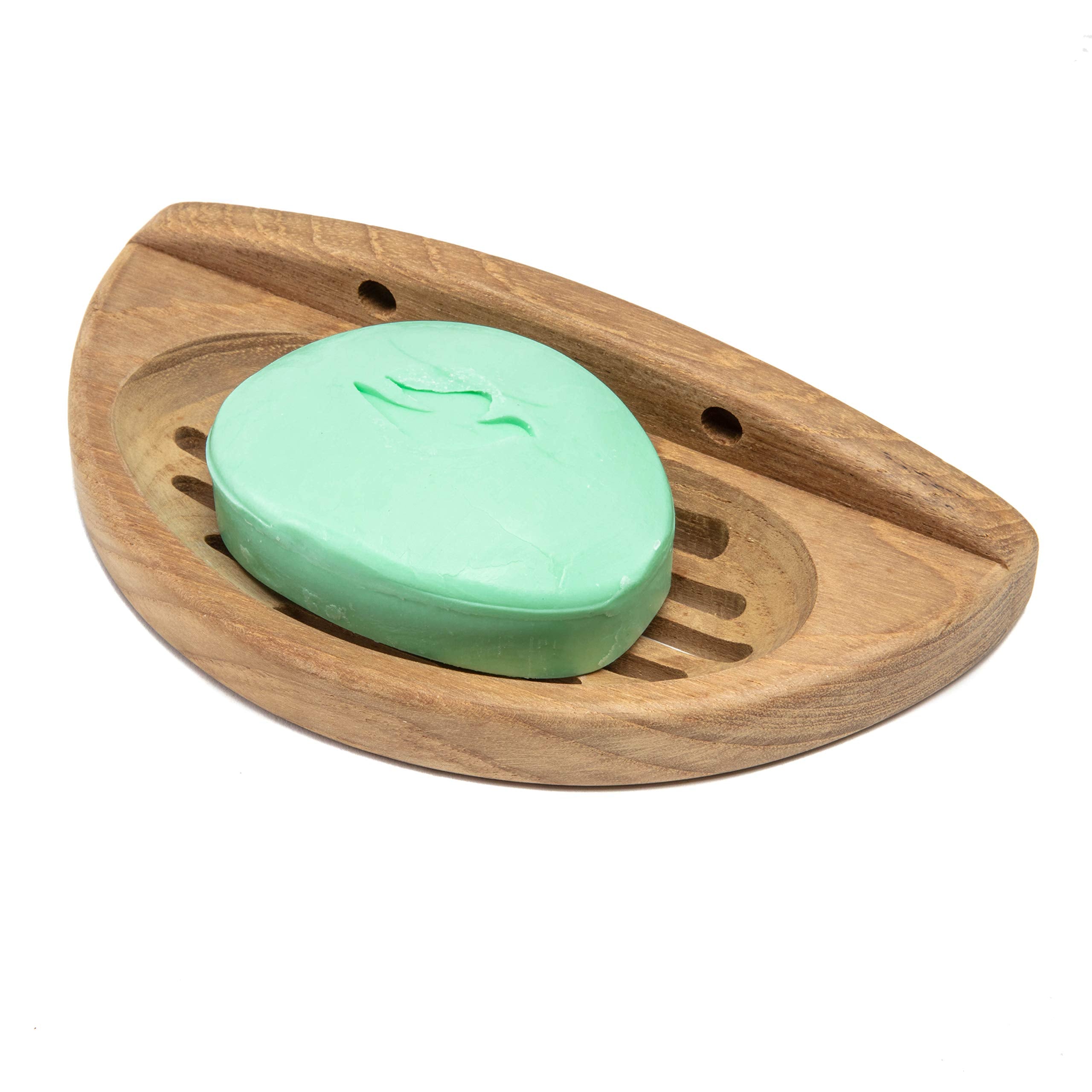 Whitecap Industries 62315 Teak Oval Soap Dish - 7-1/8'' X 1-3/8'' X 3-9/16''