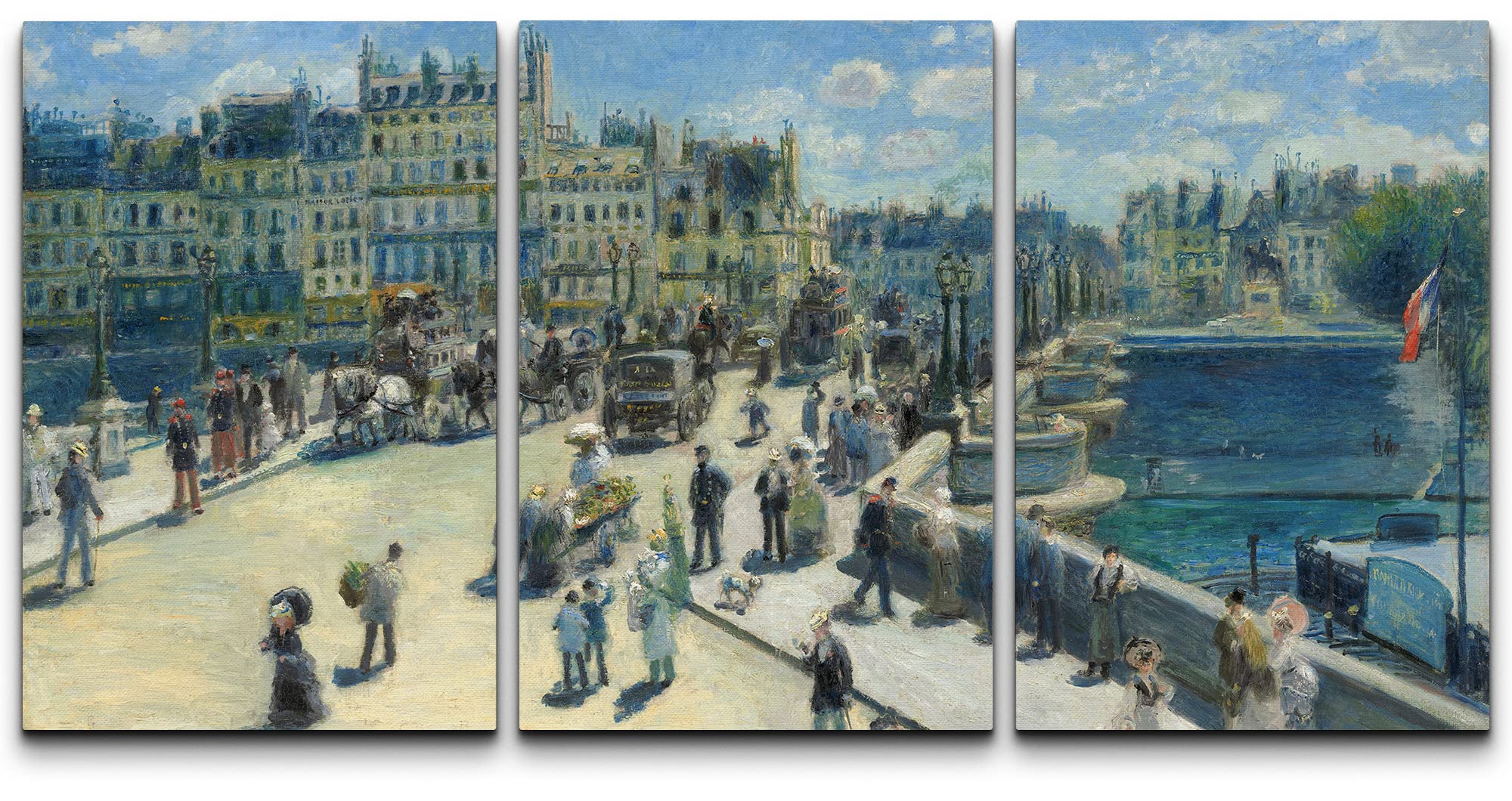 Wall26 Framed Wall Art Print Set Pont Neuf, Paris By Pierre Auguste Renoir Historic Cultural Illustrations Fine Art Chic Scenic