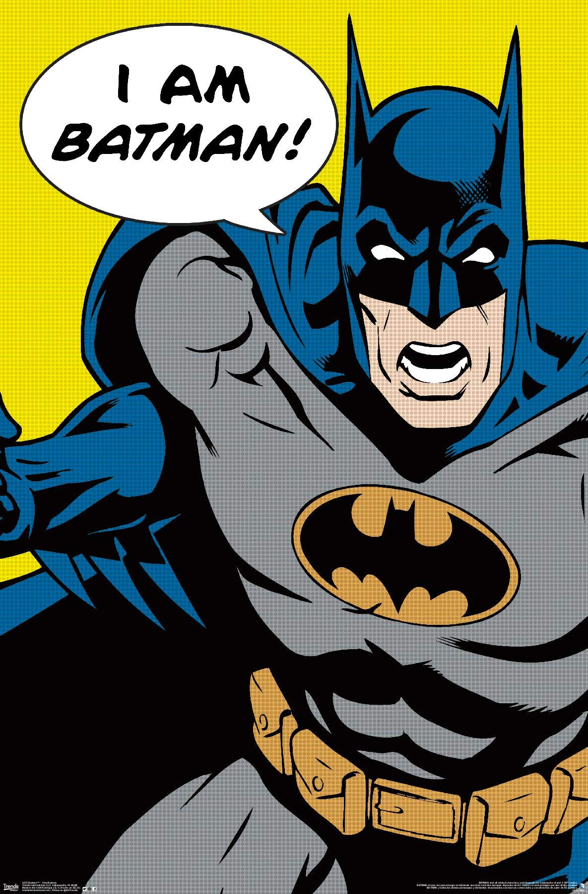 Trends International Dc Comics - Batman - I Am Batman Wall Poster, 22.375'' X 34'', Premium Unframed Version