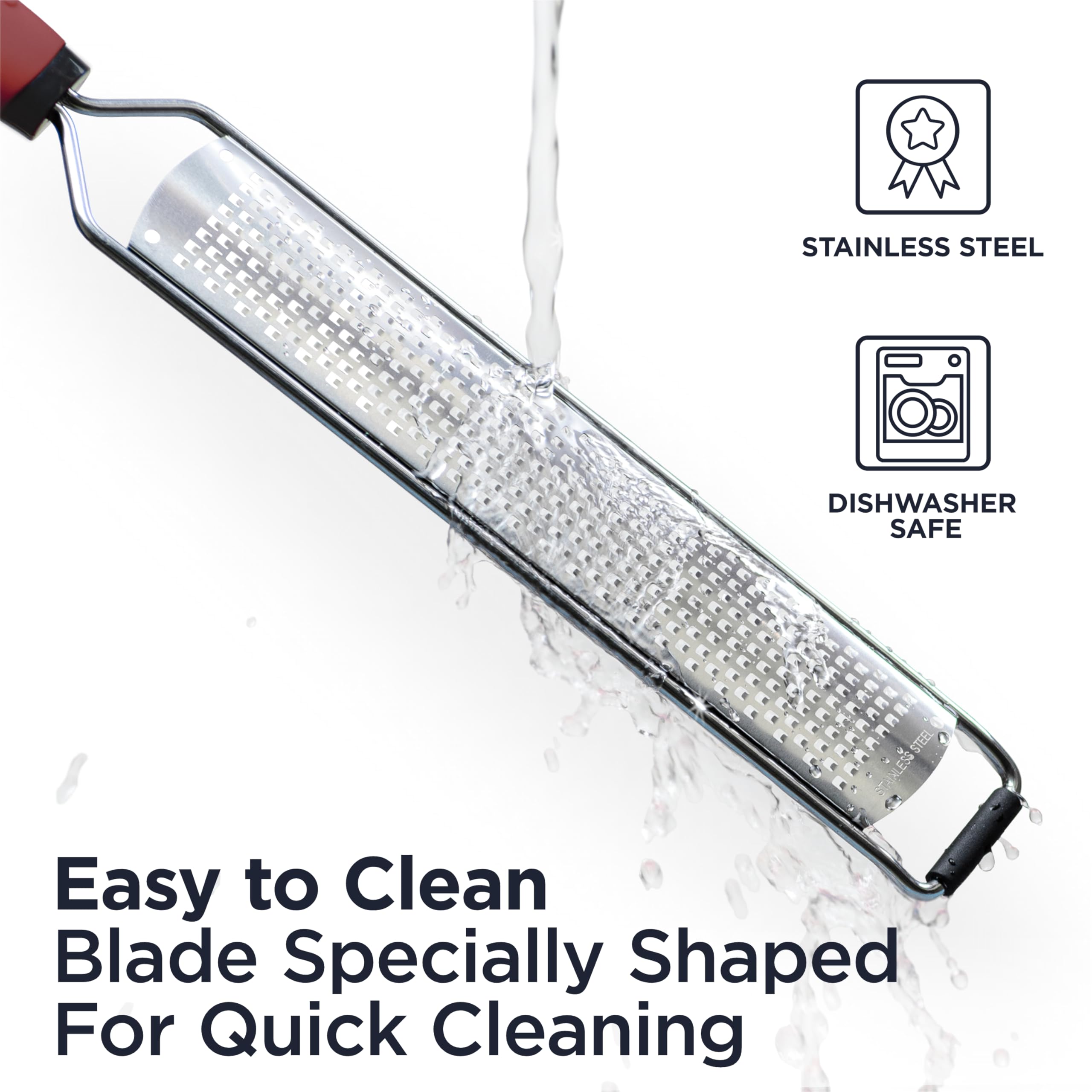 Deiss Pro Lemon Zester & Heavy Duty Cheese Grater & Vegetable Grater - Parmesan Cheese, Lemon, Garlic, Nutmeg, Chocolate, Fruits