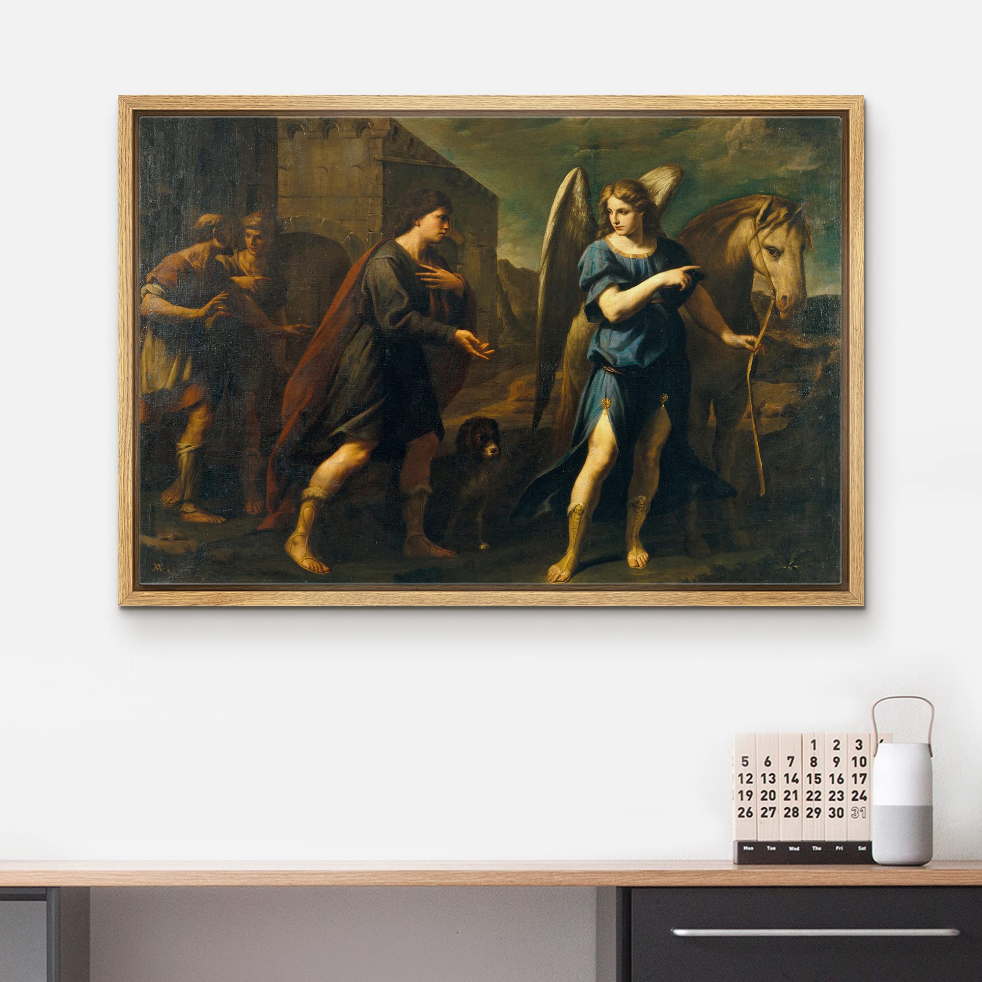 Wall26 Framed Canvas Print Wall Art Tobias Meets Archangel Raphael By Andrea Vaccaro People Illustrations Fine Art Traditional C