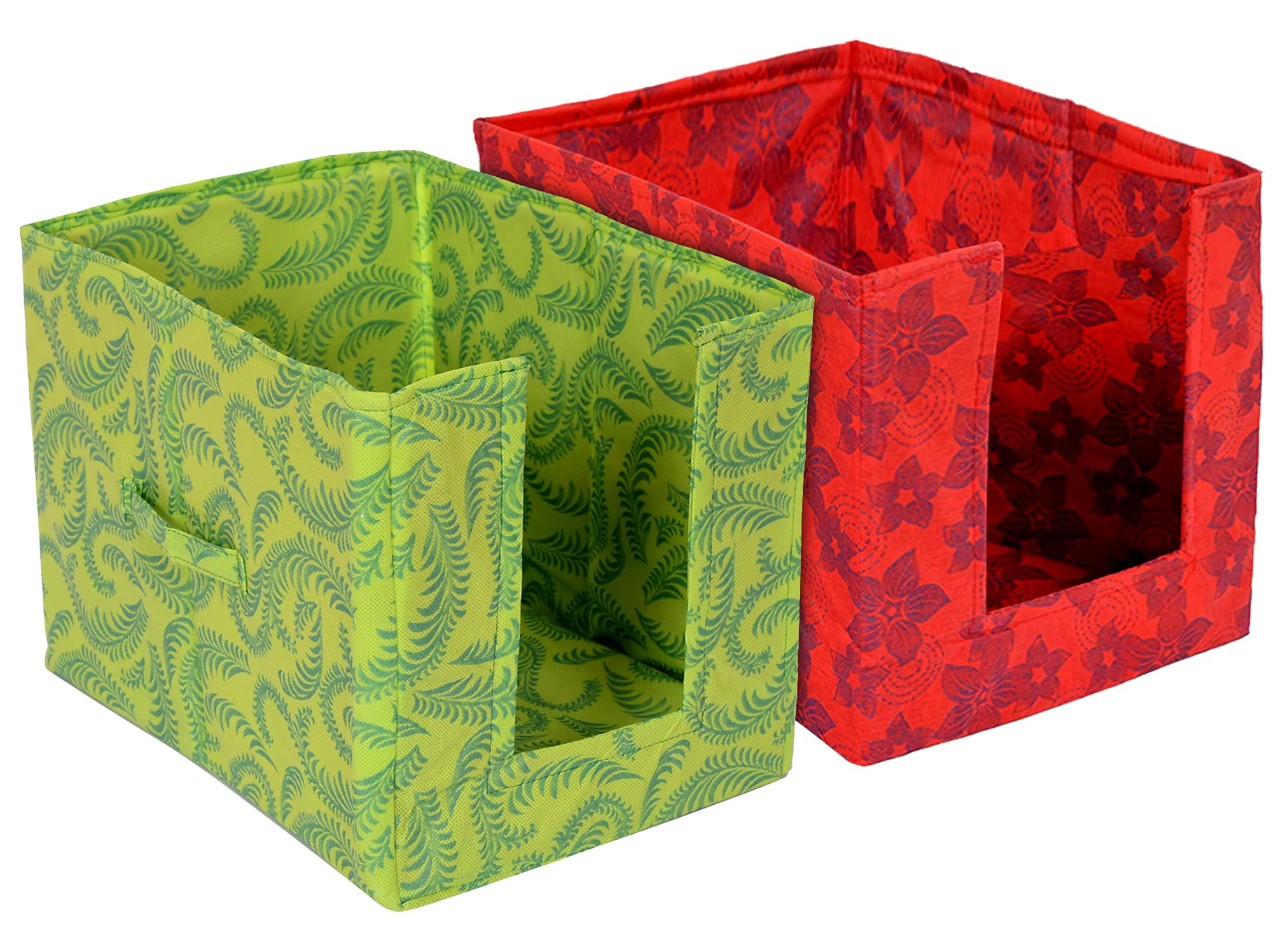 Kuber Industries Saree Organizer For Wardrobe/Closet Storage Box And Clothing Organiser For Women Clothes With Metalic Flower Pr