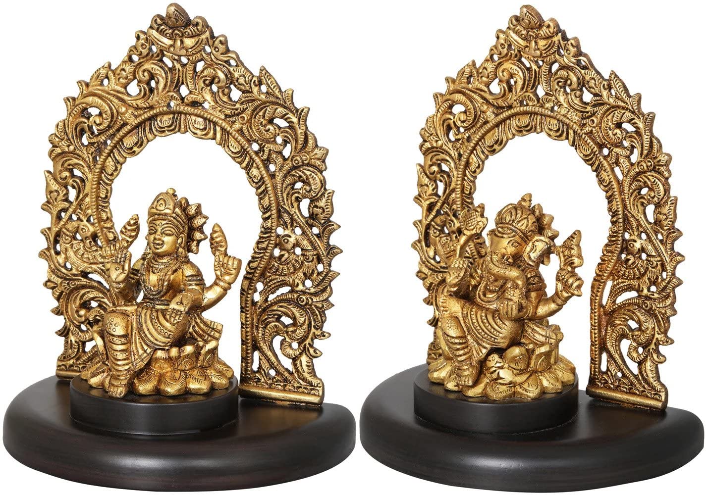 Dattatreya Brass Small Fine Ganesha Lakshmi Idol For Home Temple Pooja Dcor Gift Laxmi Ganesh Statue Height : 7