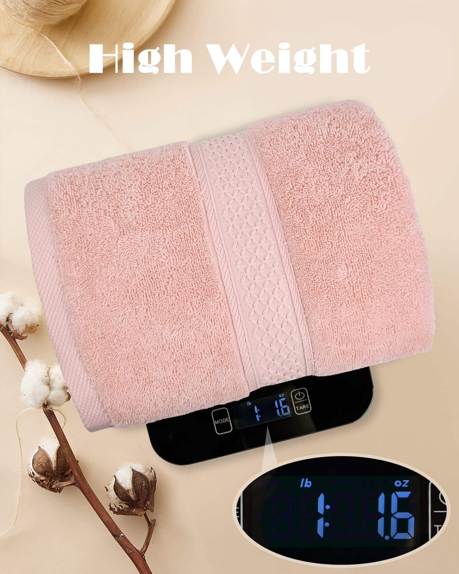 Cleanbear Ultra Soft Bath Towel Set Of 2, 100% Cotton Towels For Shower, Spa Or Swim Use, Medium Weight Extra Absorbent 55 X 27