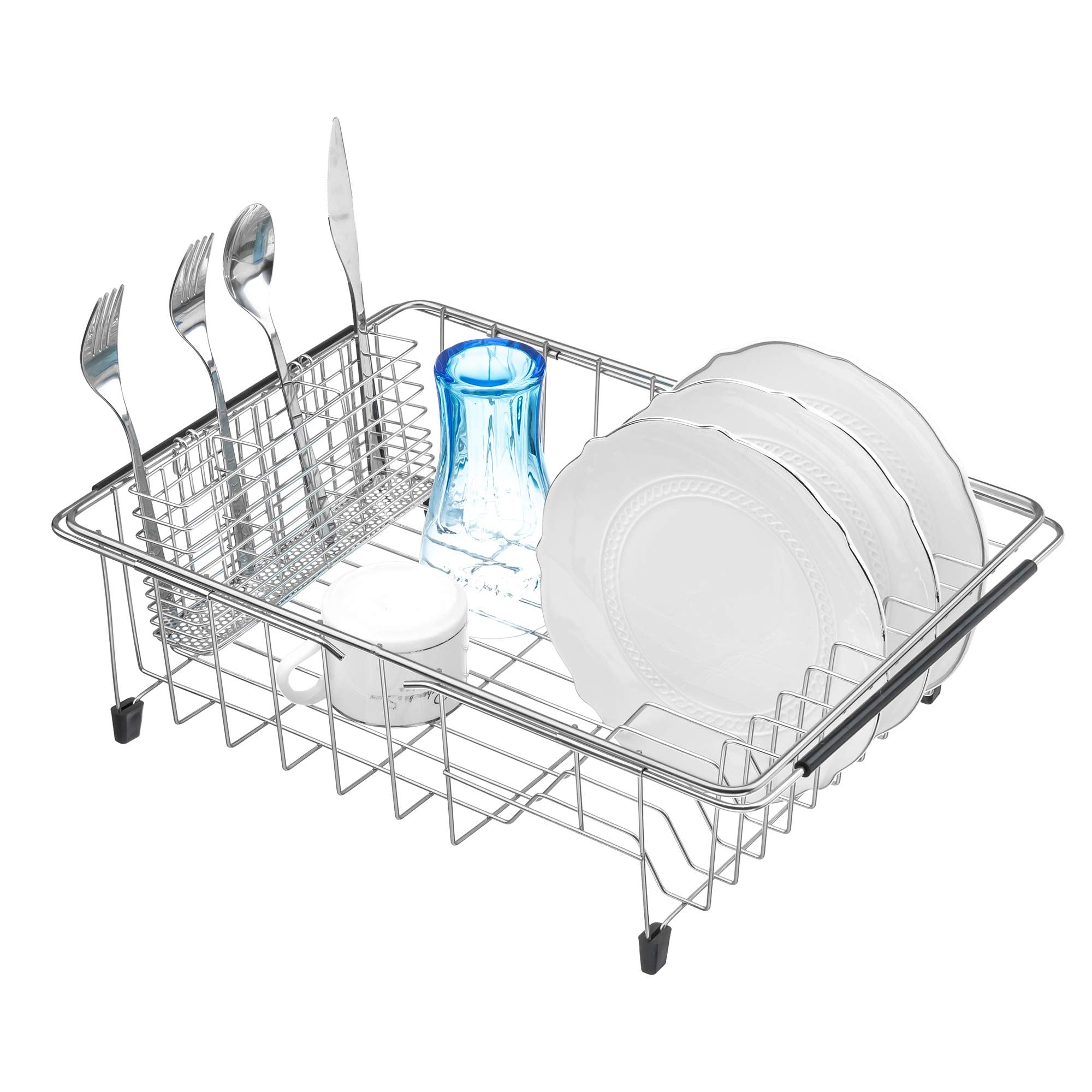 Ipegtop Cutlery Utensil Silverware Drying Rack Chopsticks Basket Holder With Hooks, Flatware Storage For Kitchen Dish Drainer Dr