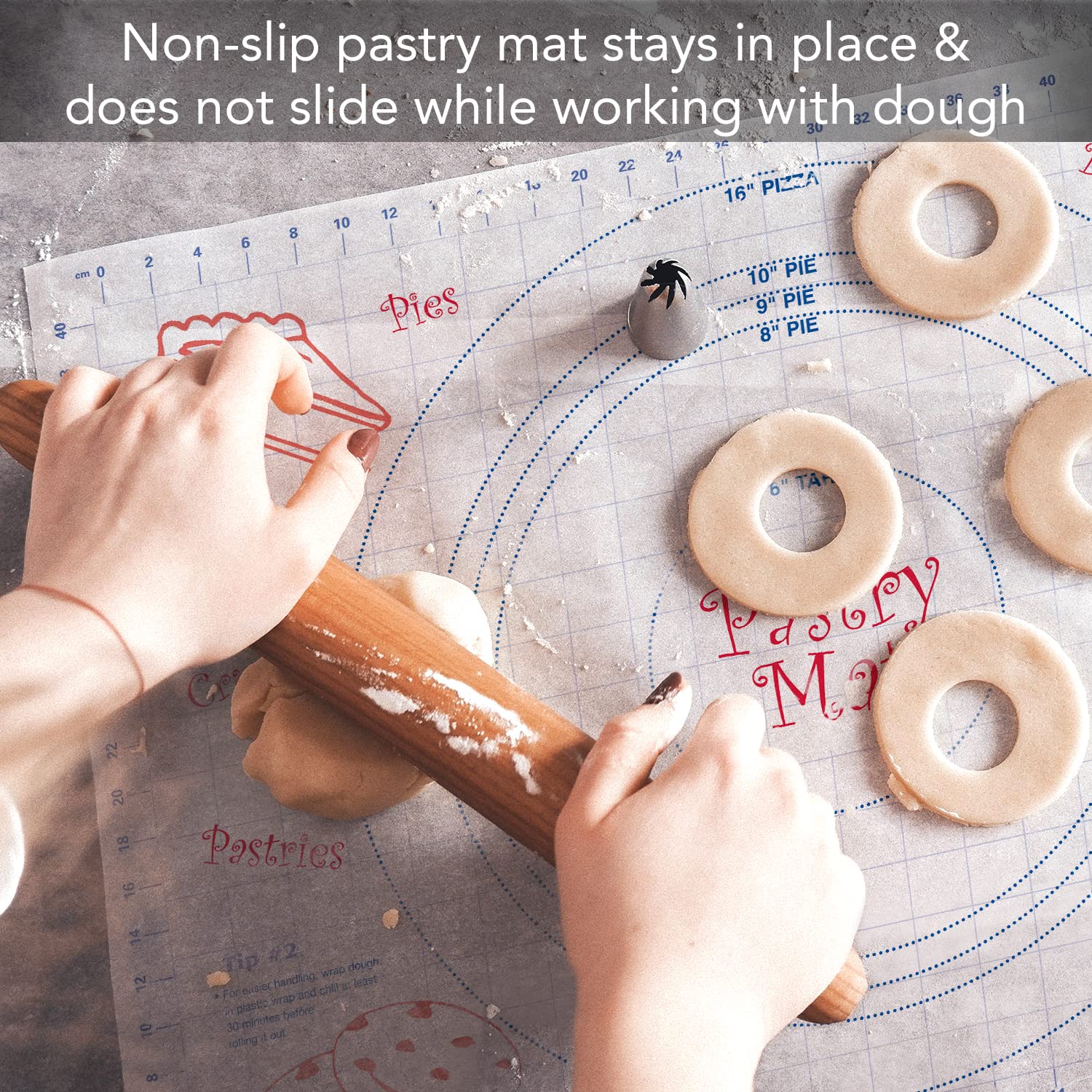 Cut N' Funnel Large Premium Flexible Plastic Pastry Mat 24'' X 18'' Made In The Usa Of Bpa Free Flexible Plastic