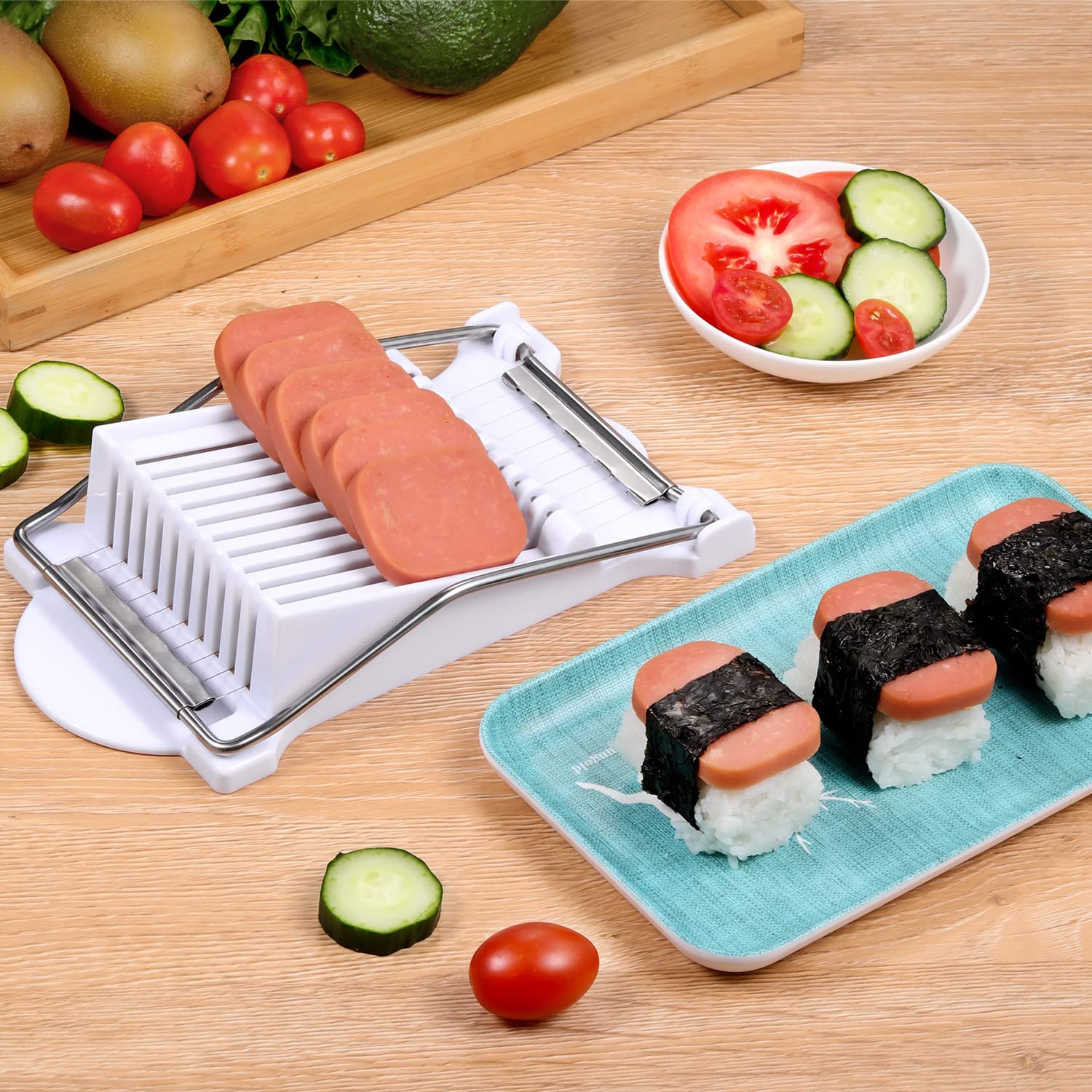 Dulcicasa Luncheon Meat Slicer - Slices Eggs, Cheese, Liver, And Fruit - Perfect Tool For Soft Fruits And Canned Meat Loaves - S