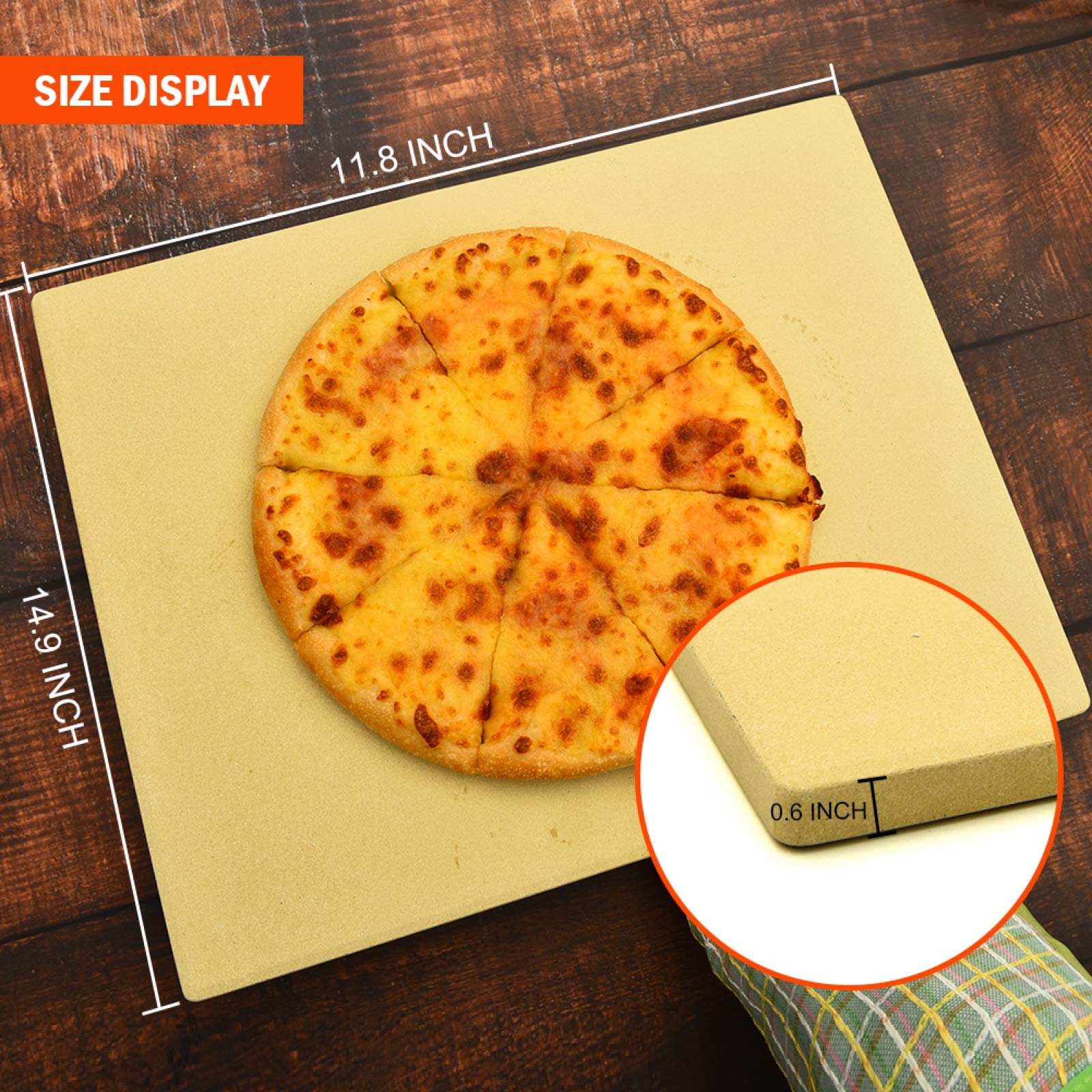 Coymos Pizza Stone Heavy Duty Ceramic Baking Stone For Use In Oven & Gril - Thermal Shock Resistant, Ideal For Baking Pizza, Bre