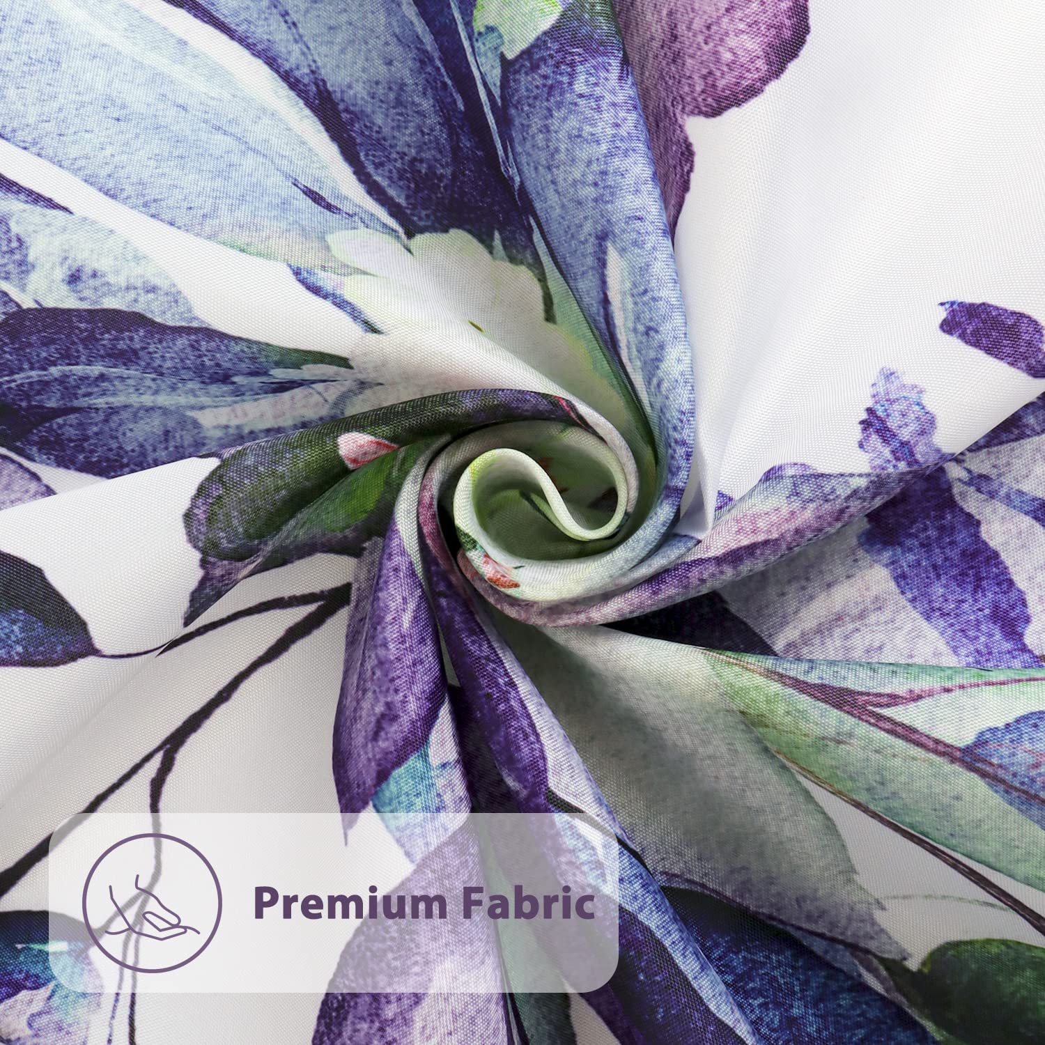 Nuseiis Extra Long Blue Purple Shower Curtain 72 x 84 Inch  Fabric Long Eucalyptus Leaves Shower Curtain  Watercolor Floral Plant Bathroom Decor with Hooks