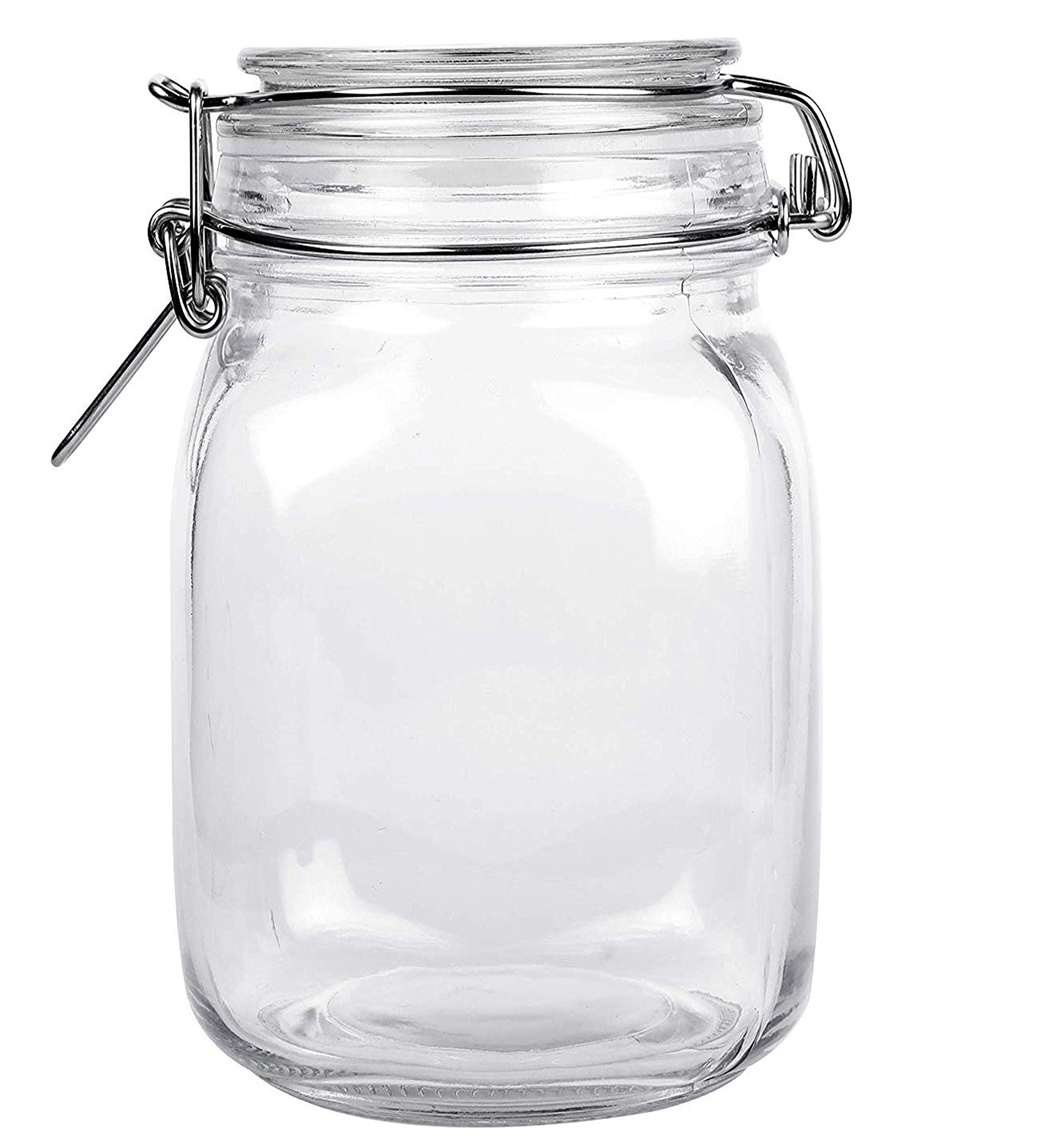 Pure Source India Glass Jar Container, 1.5 LTR, Clear