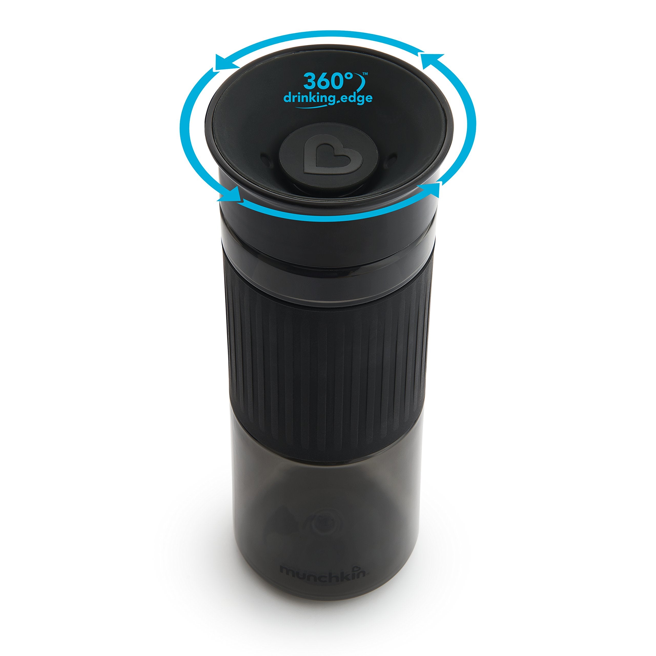 Munchkina Miraclea 360 Spill Proof Sippy Cup, 24 Ounce, Black - Great For Toddlers, Big Kids Or Adults