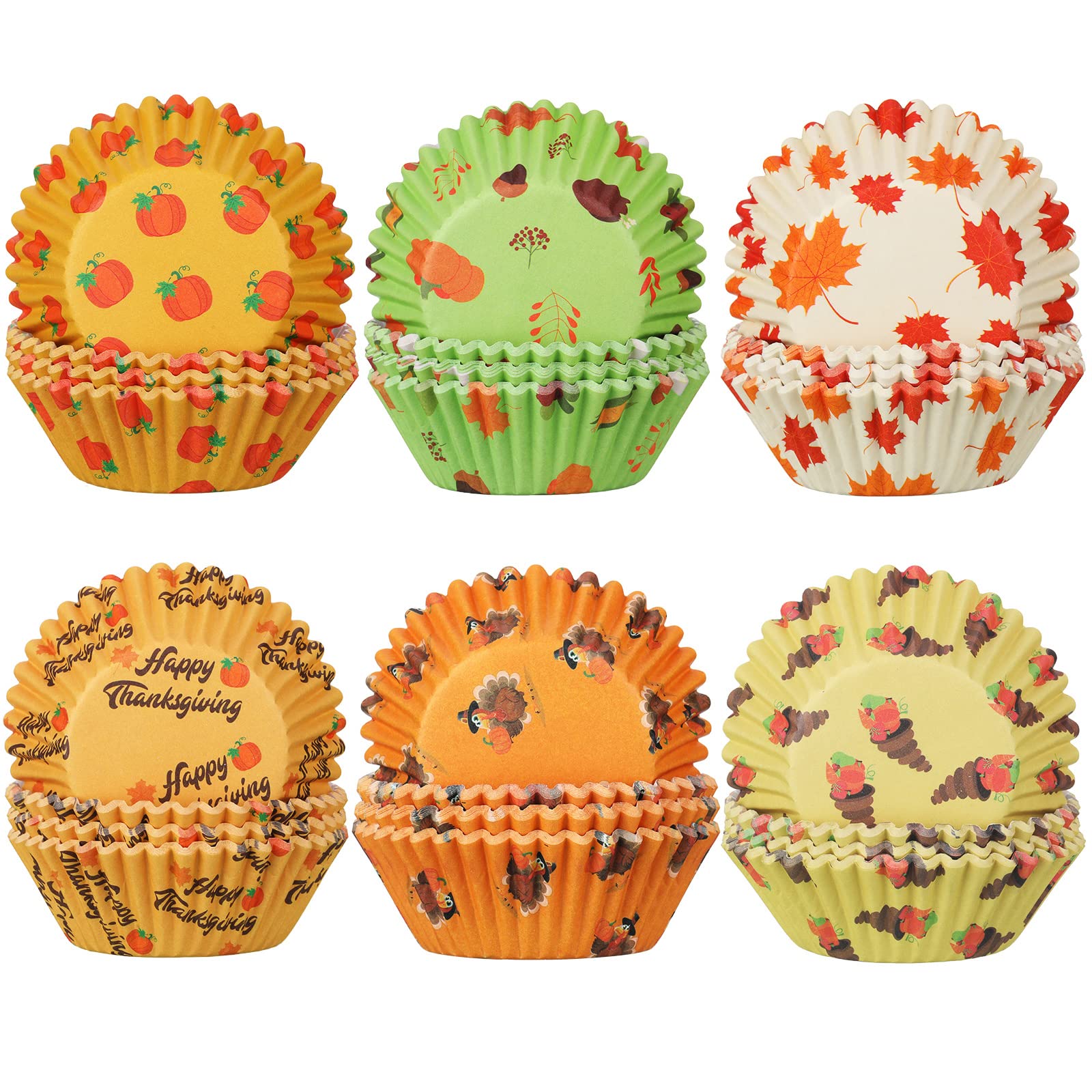 600 Pieces Thanksgiving Cupcake Liners Fall Autumn Muffin Liners Fall Cupcake Wrappers Cupcake Baking Cups Papers For Baking Tha