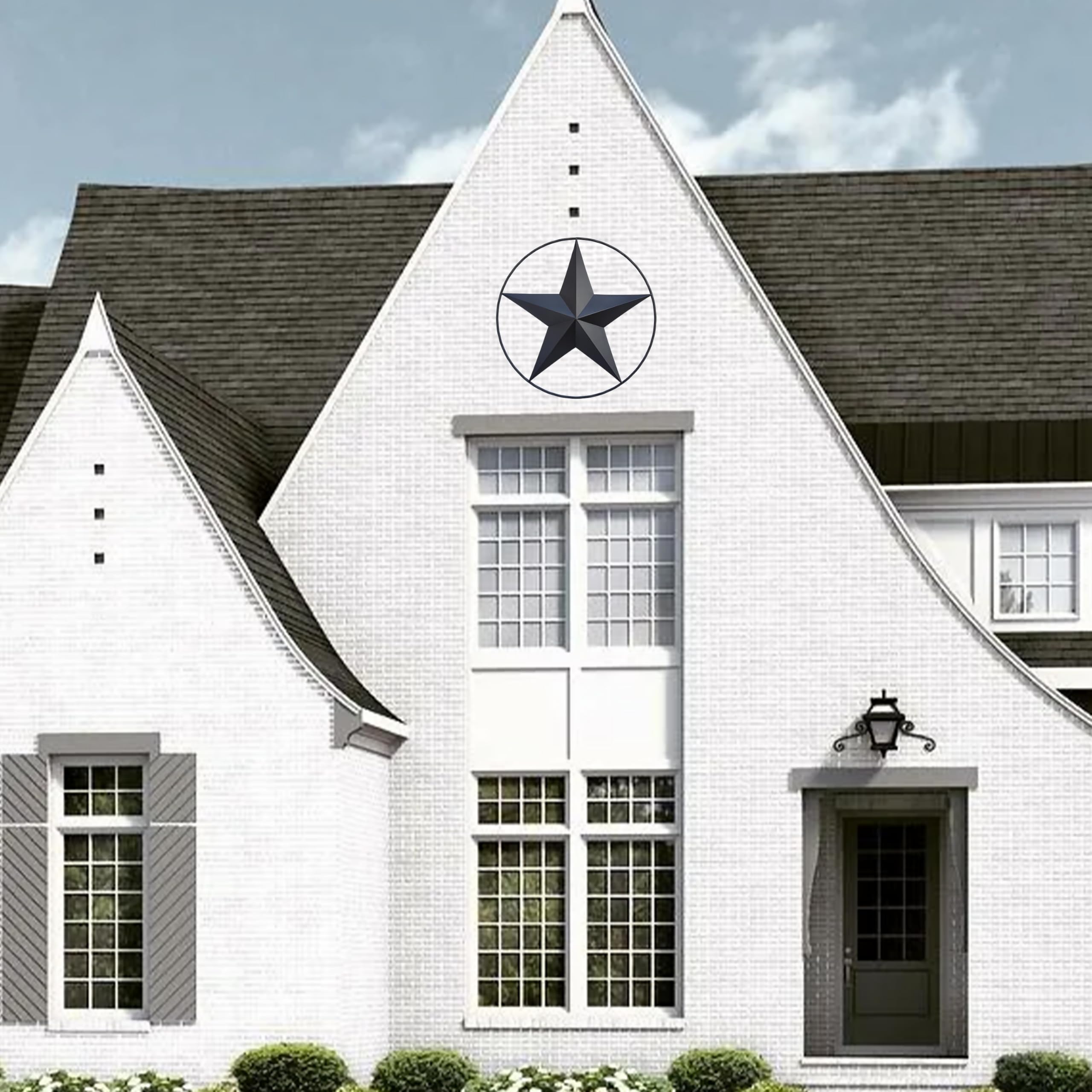 VIVICOMFY 24.5 Black Large Barn Star Wall Decor-Americana Exterior House Decor-Metal Star for Outside Texas Stars Art Rustic Vin