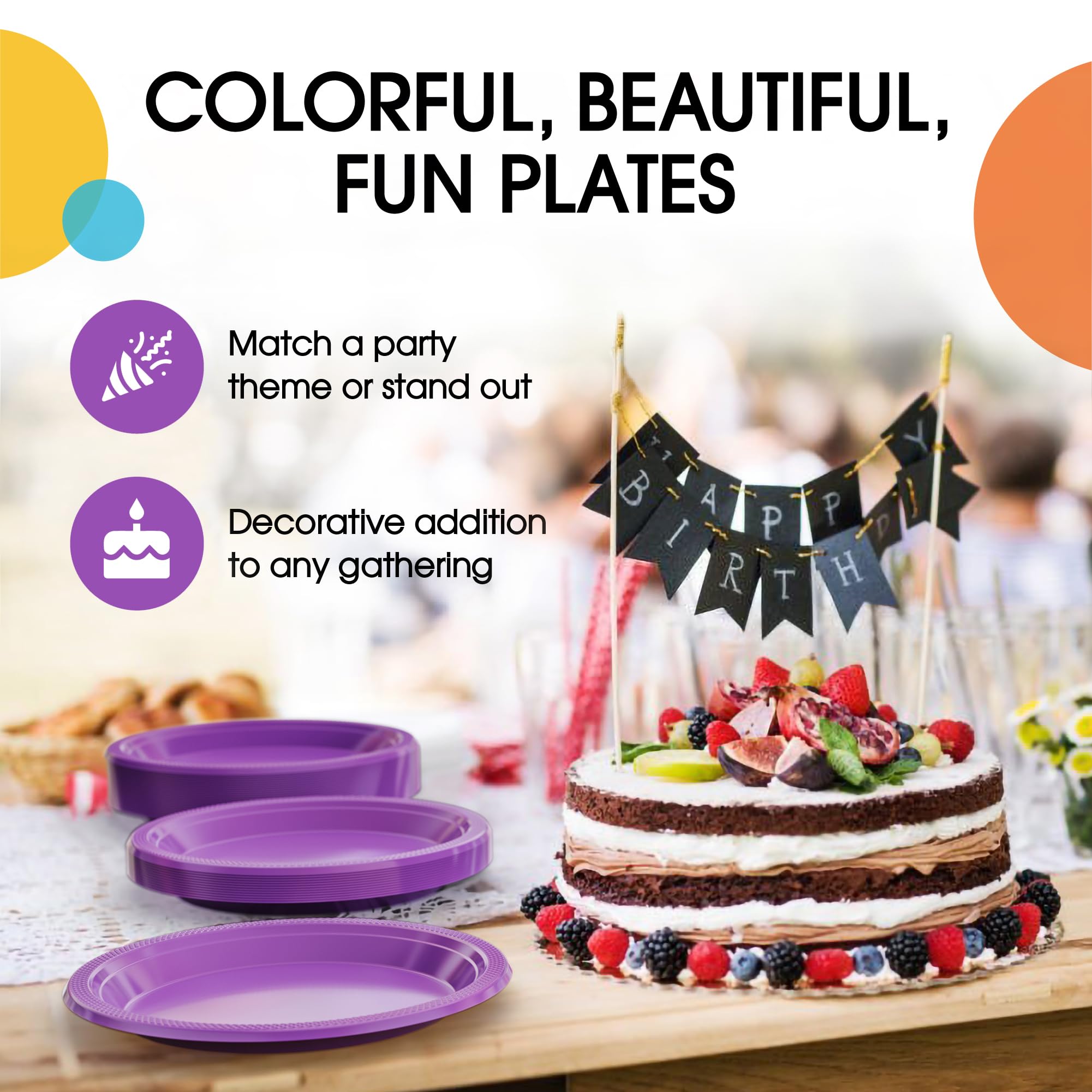 Exquisite Purple Plastic Plates For Party 7 Purple Disposable Plates For Party Supplies 100 Pcs Disposable Dinner Plate Heavy