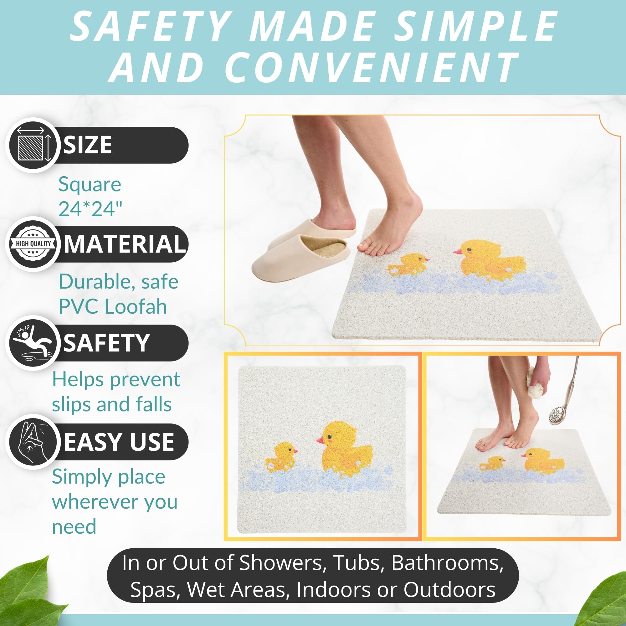 Anti Slip Shower Mat For Kids - Baby Shower Mat - Non Slip Bathtub Mat For Kids - Baby Bath Mat - Bath Mat For Kids - Anti Slip