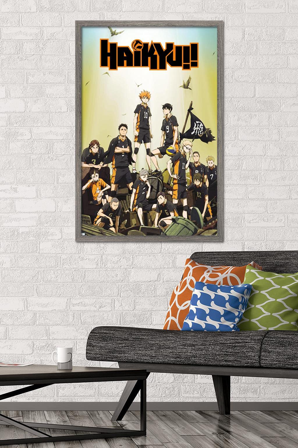 Trends International Haikyu!! - Key Art Wall Poster, 22.37'' X 34.00'', Barnwood Framed Version