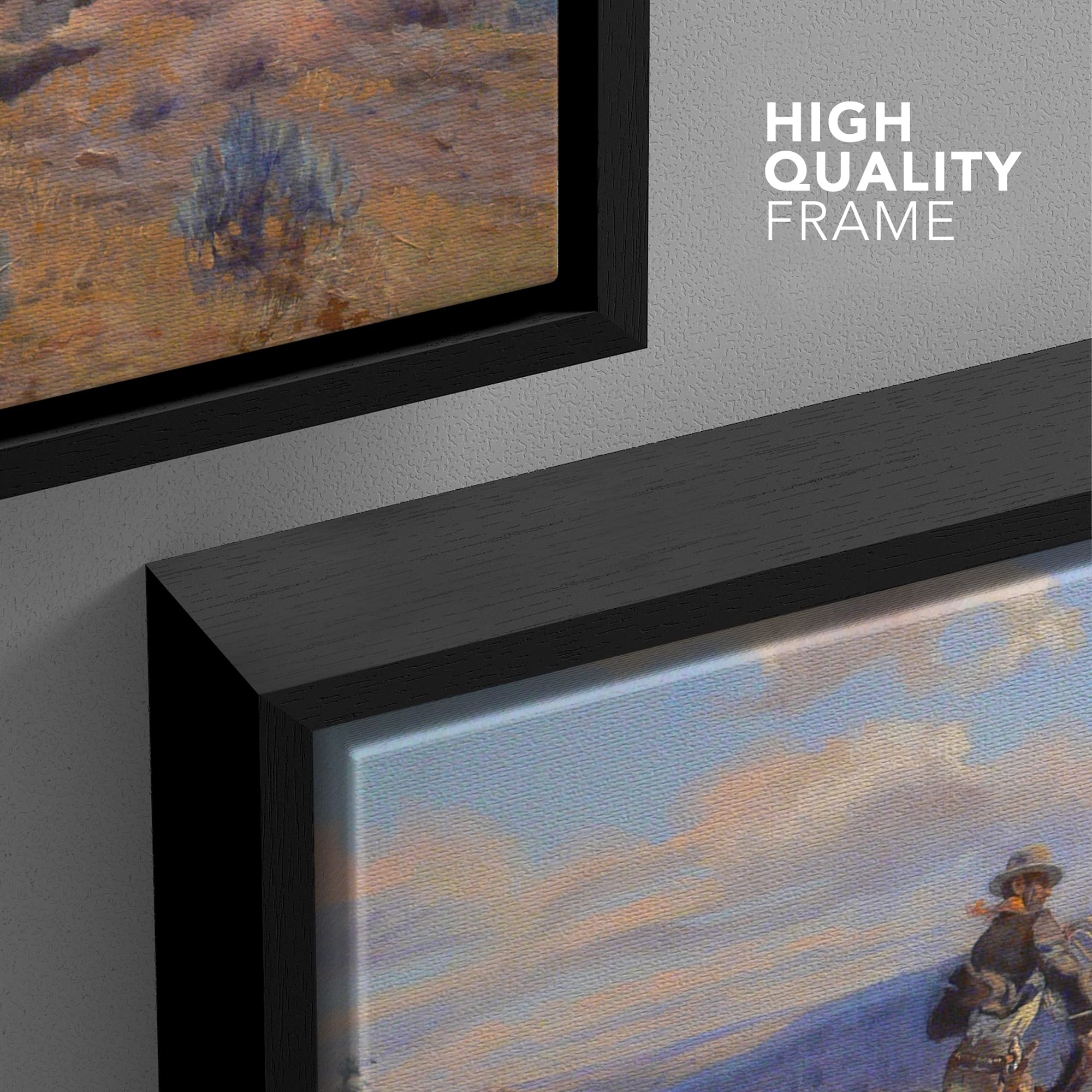 Wall26 Framed Canvas Print Wall Art Swift Horses Are Surer Than Lead By Charles Russell Animals Wildlife Illustrations Realism N