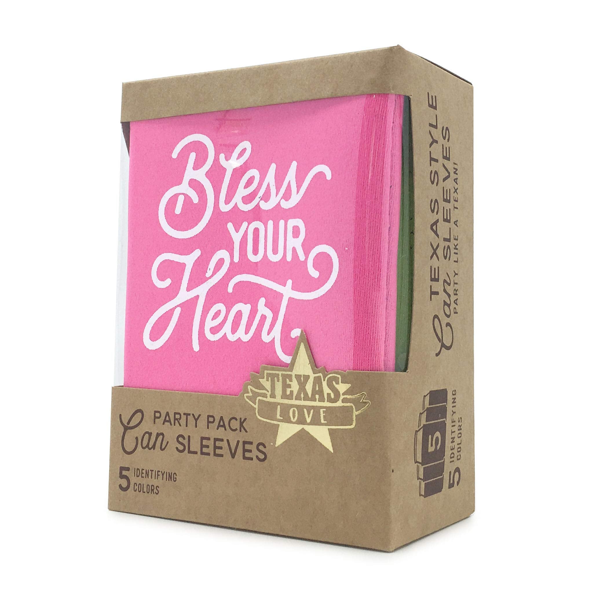 Bless Your Heart Texas Party Beverage Insulator In Five Colors Can Sleeve Insulator Texas Gift