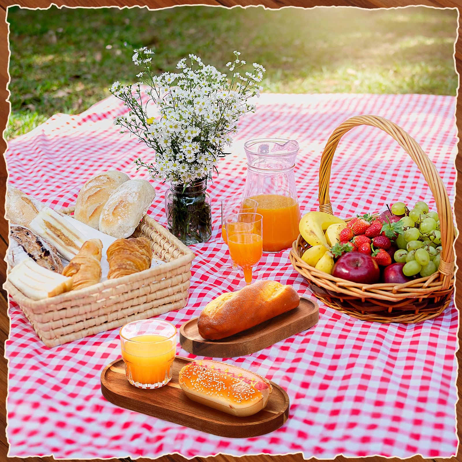 Geetery 12 Pcs Wood Serving Trays 10 And 12 Inch Charcuterie Boards Oval Wooden Plates Wood Serving Platter Cheese Dinner Plates