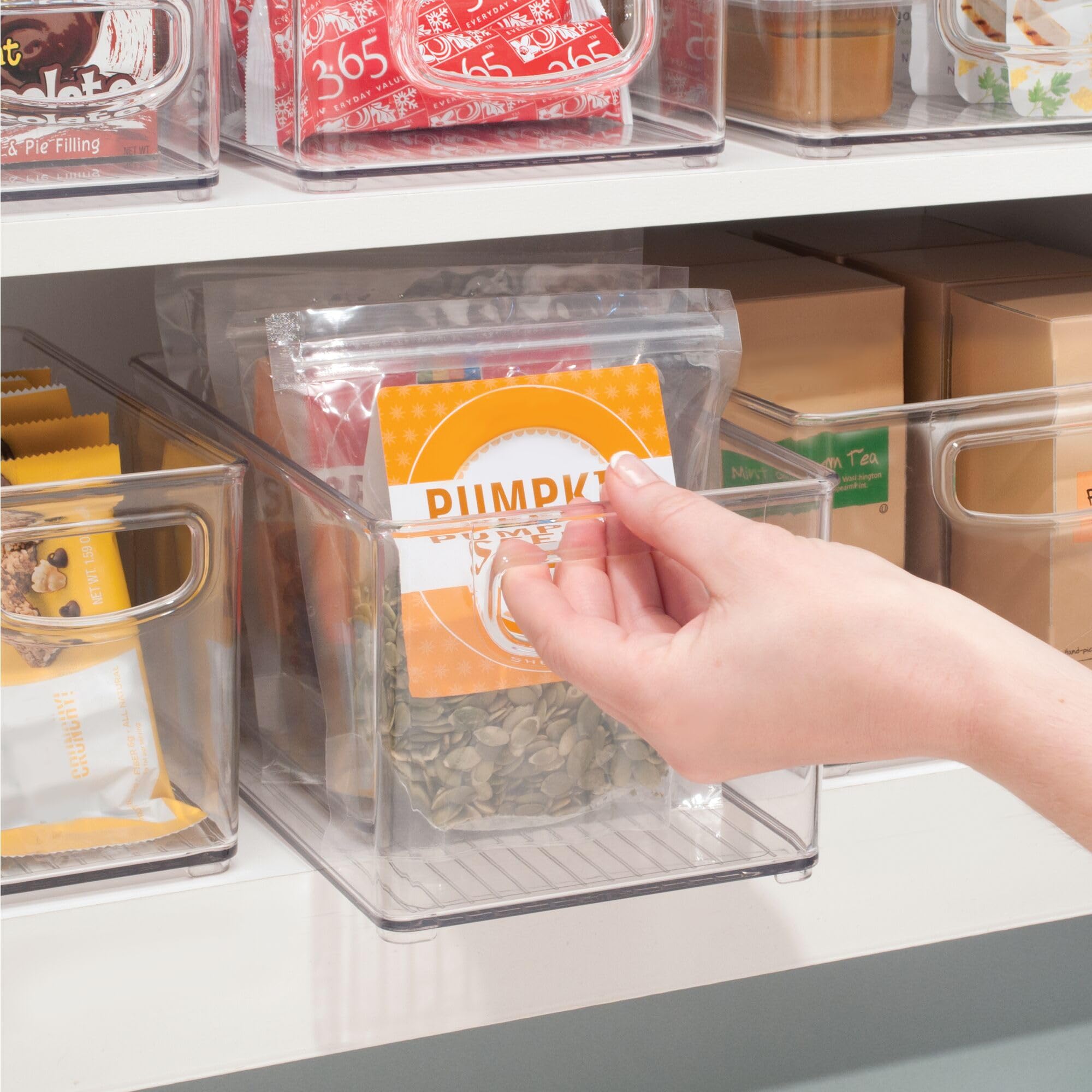 Idesign Recycled Plastic Stackable Storage Bin With Handles - Clear