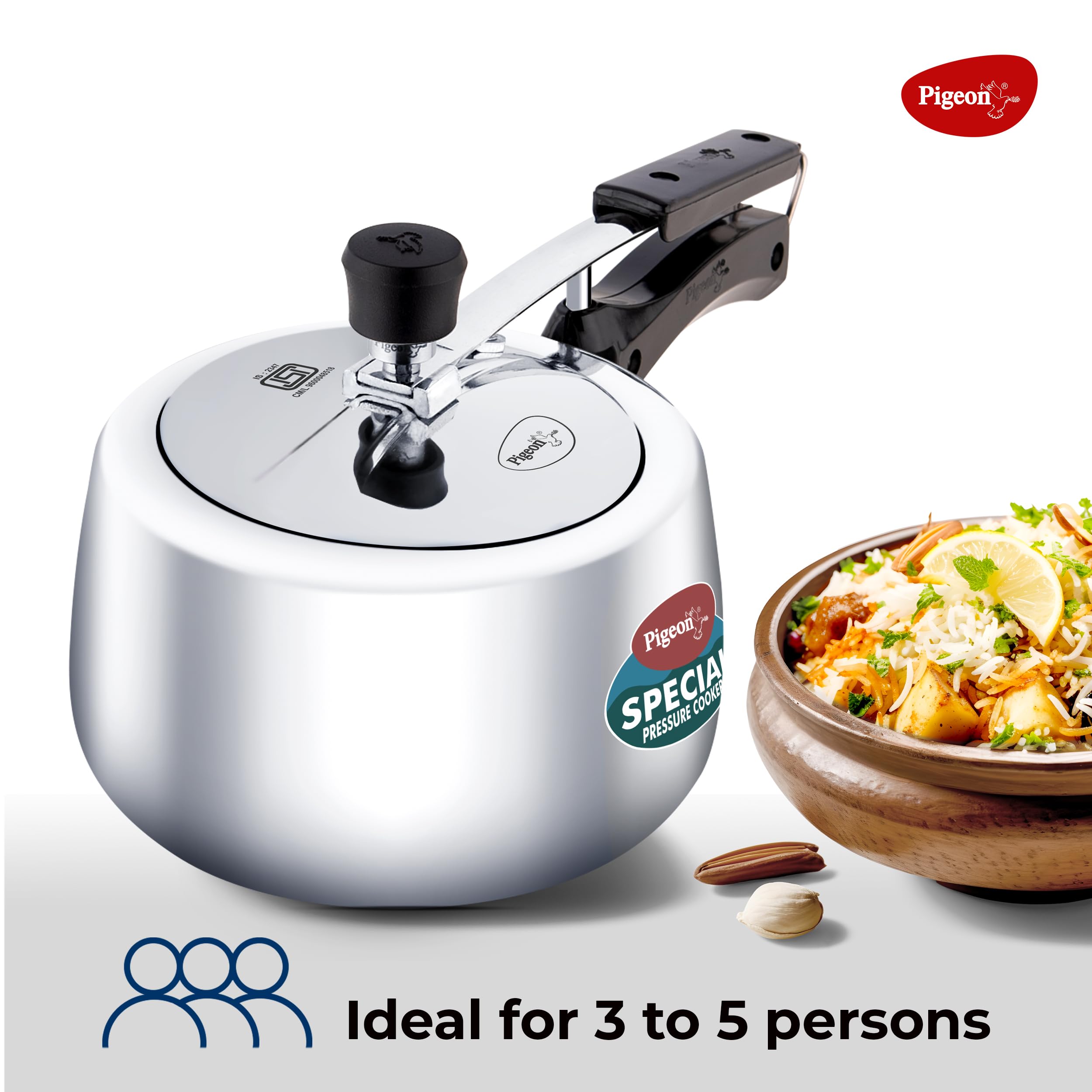 Pigeon Special Pressure Cooker Aluminium Inner Lid Induction Base 3 L Capacity - Silver