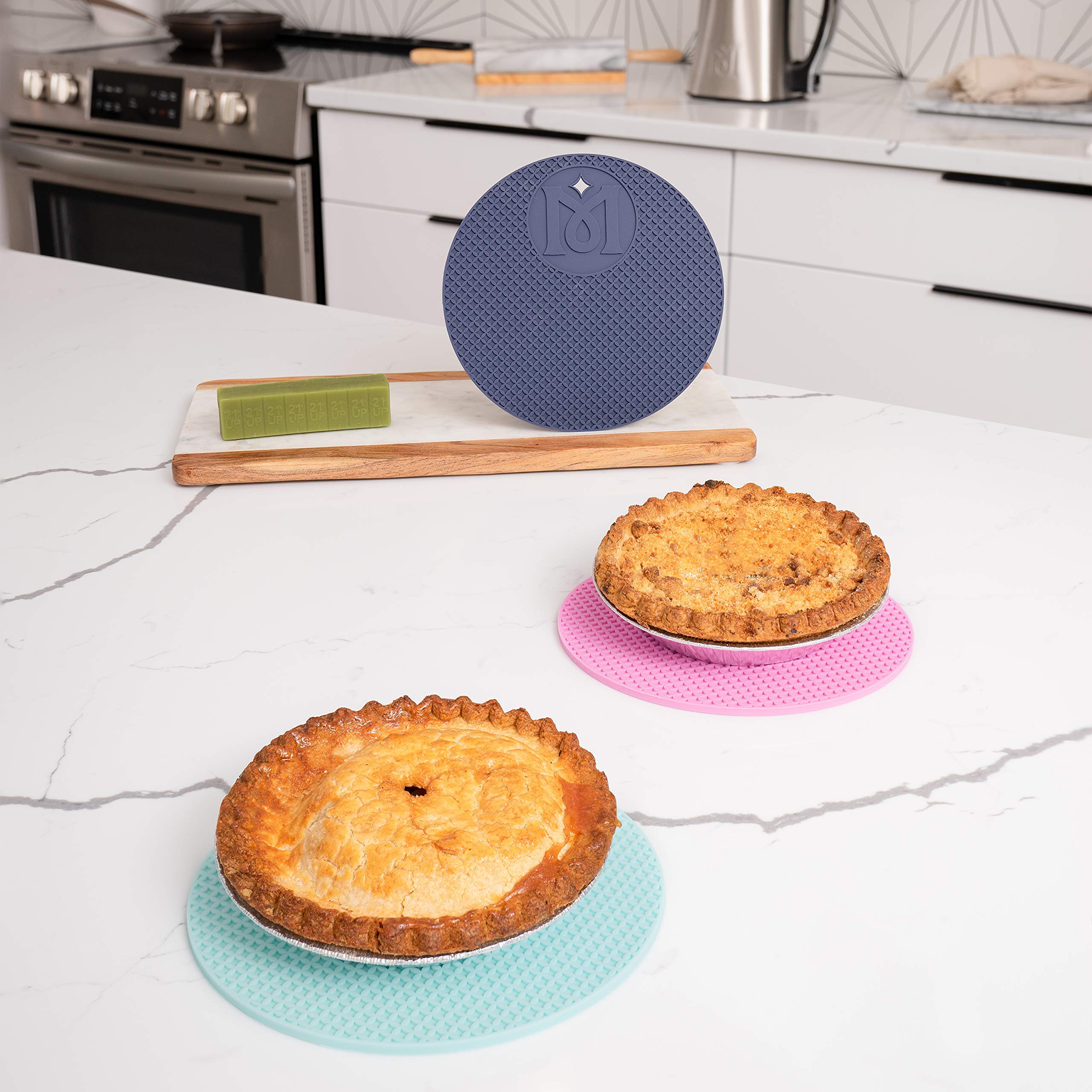 Magical Butter Machine Silicone Pot Holders Heat Resistant Trivet Mats For Hot Dishes 3 Pack