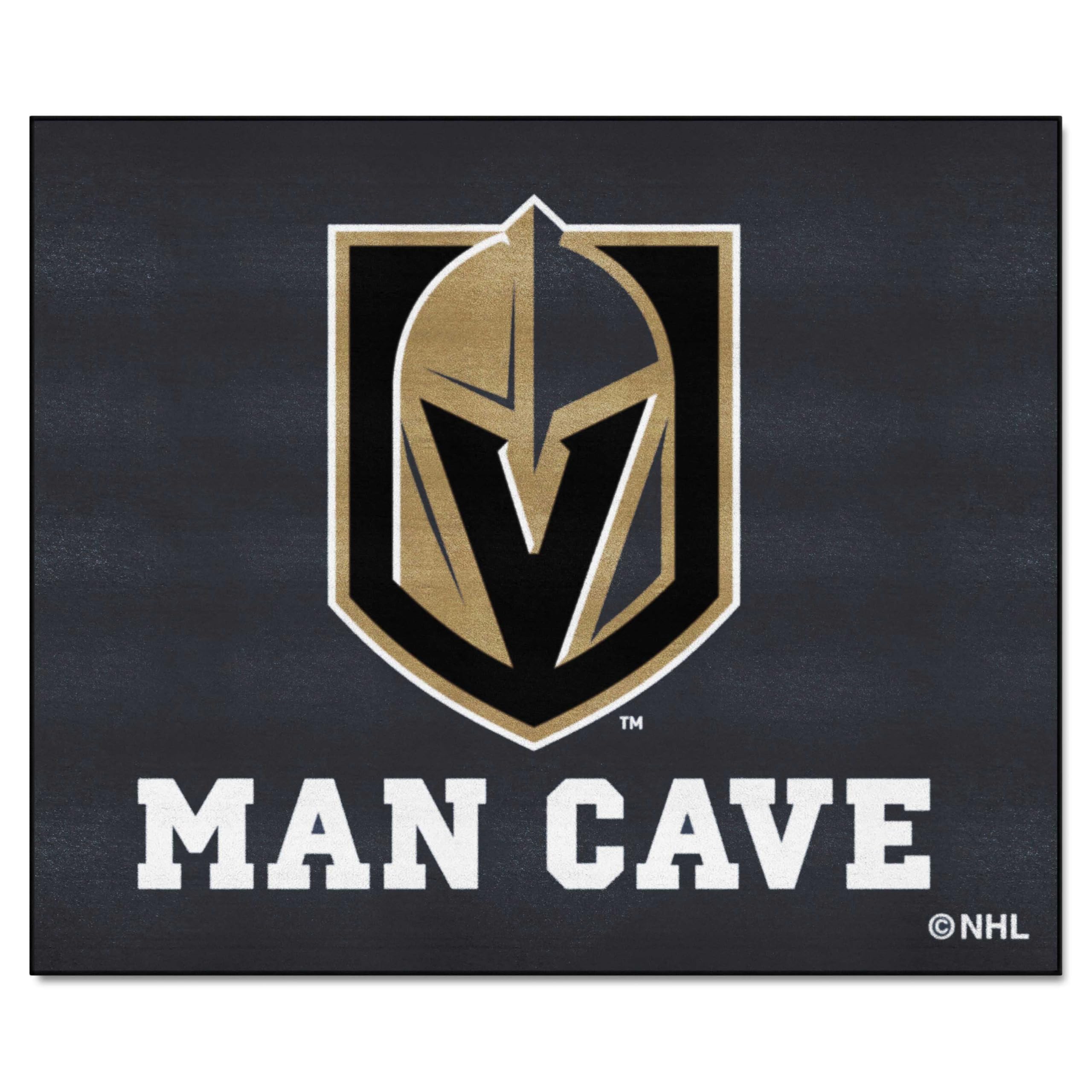 FANMATS 22897 Vegas Golden Knights Man Cave Tailgater Rug - 5ft. x 6ft. Sports Fan Area Rug, Home Decor Rug and Tailgating Mat