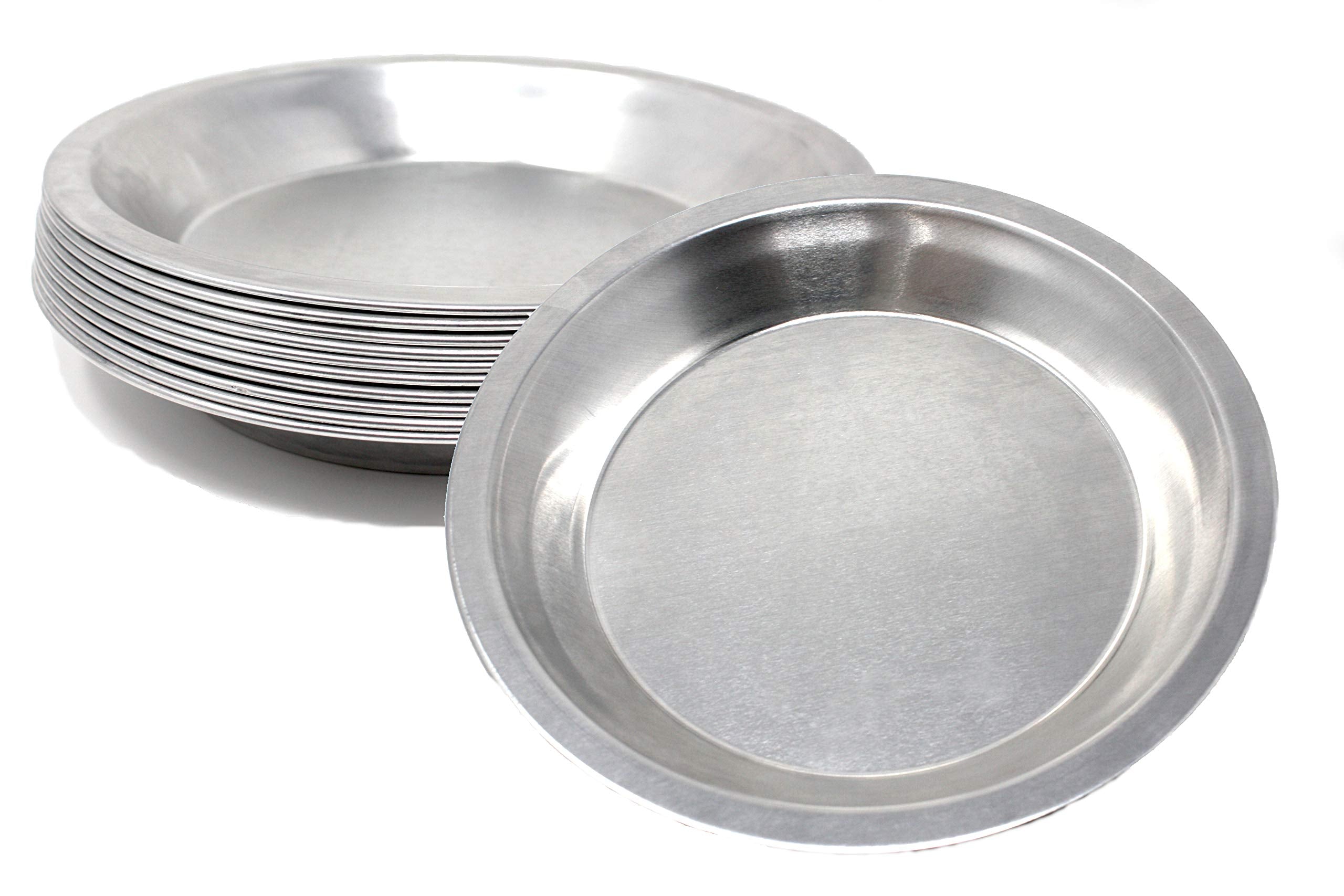 Pie Plate Aluminum Metal 8 Inch Pan - Set Of 10