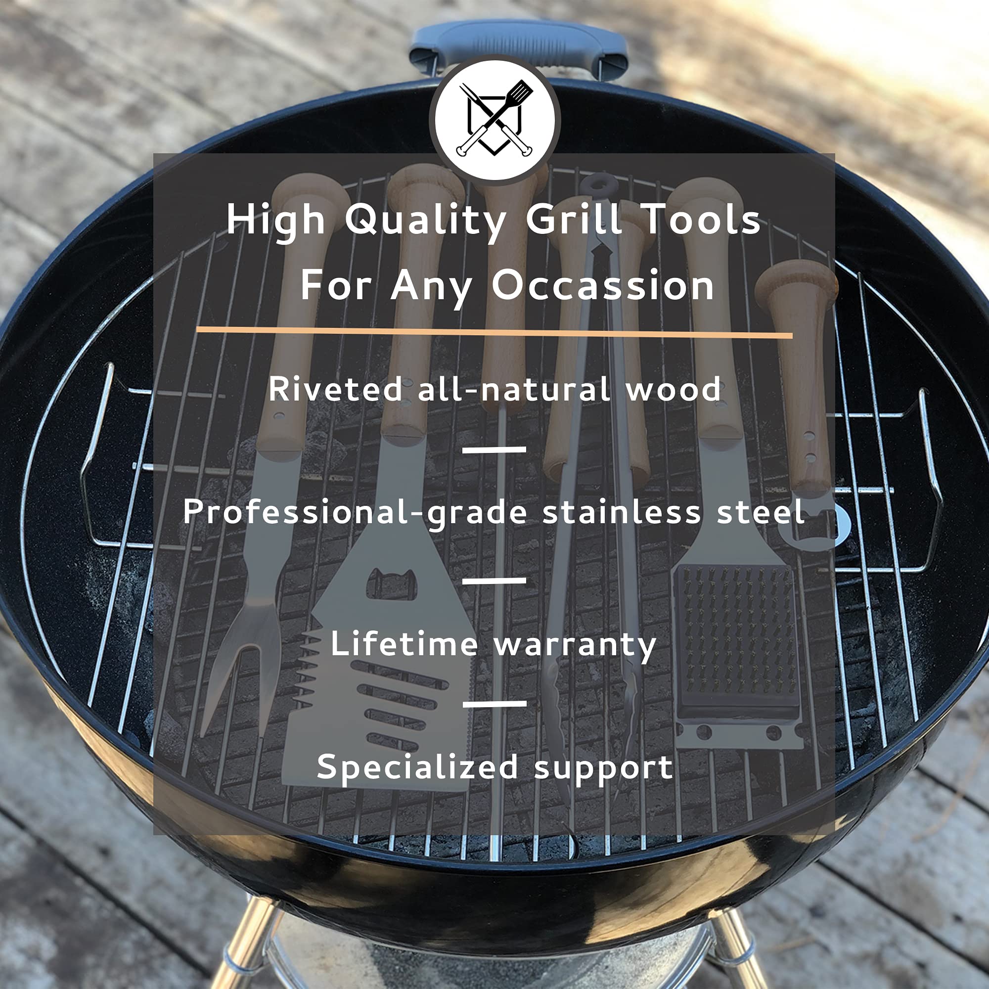 Baseball Bbq | 'Splitfinger' Grill Tongs | Bbq Grilling Accessories & Utensils For Baseball Fans | Patented Wooden Bat Handle &