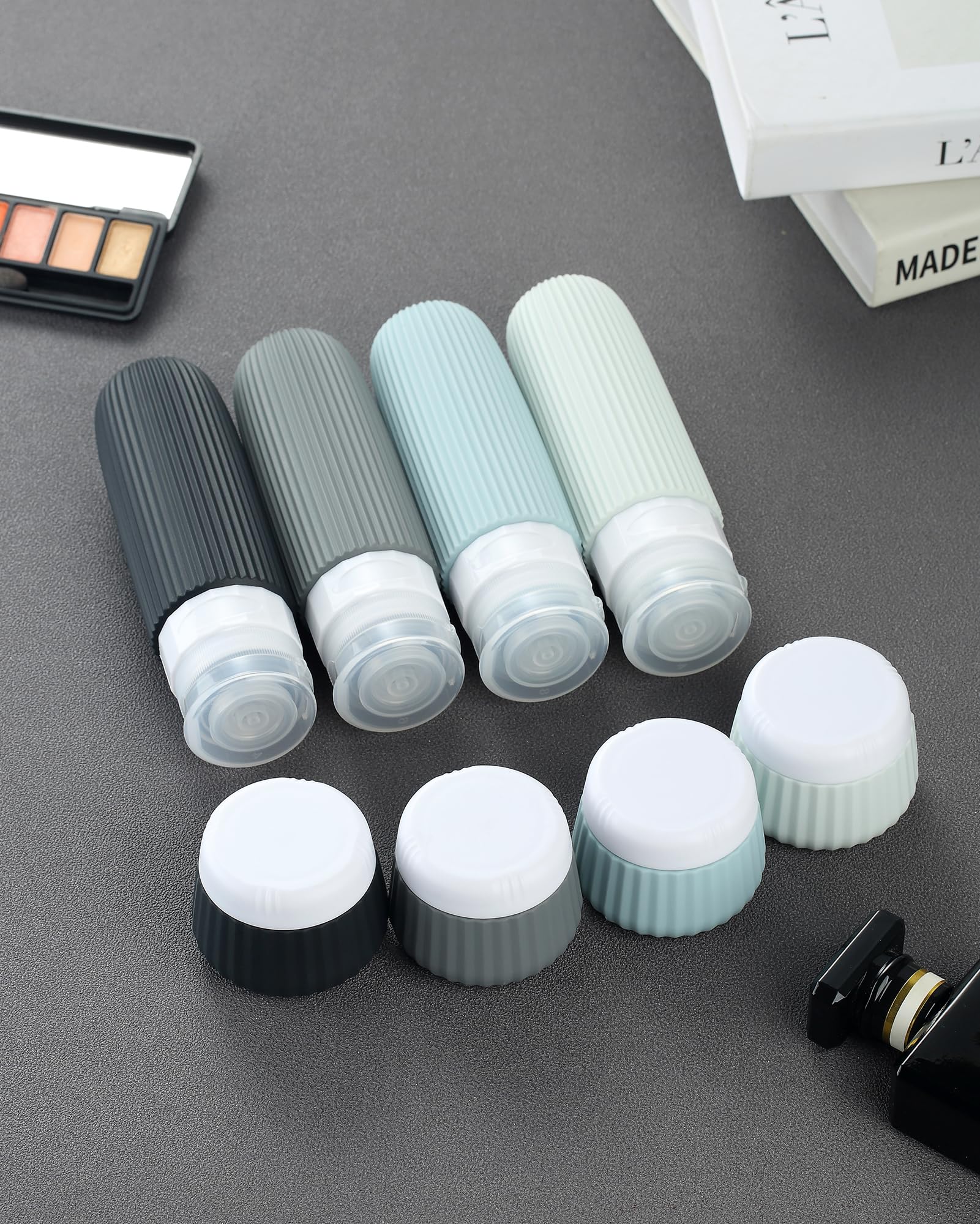 Mrsdry Travel Bottles For Toiletries 8 Pack, Tsa Approved Travel Size Toiletries 3 Oz, Travel Containers For Toiletries, With Cl