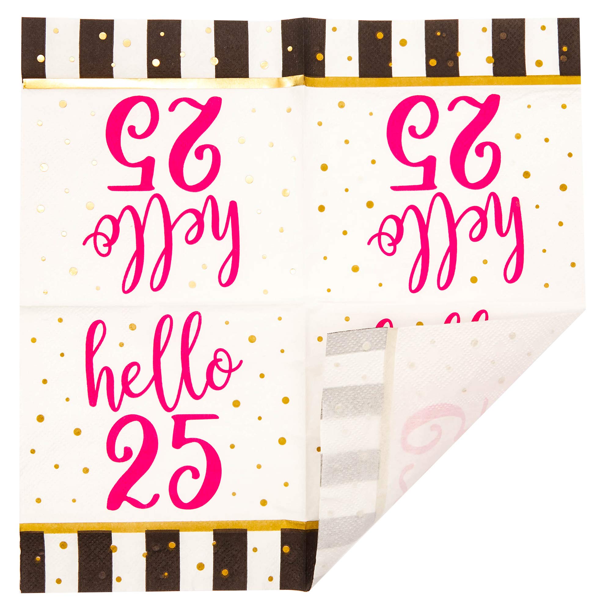 Hello 25 Party Paper Napkins (5 x 5 In  50 Pack)