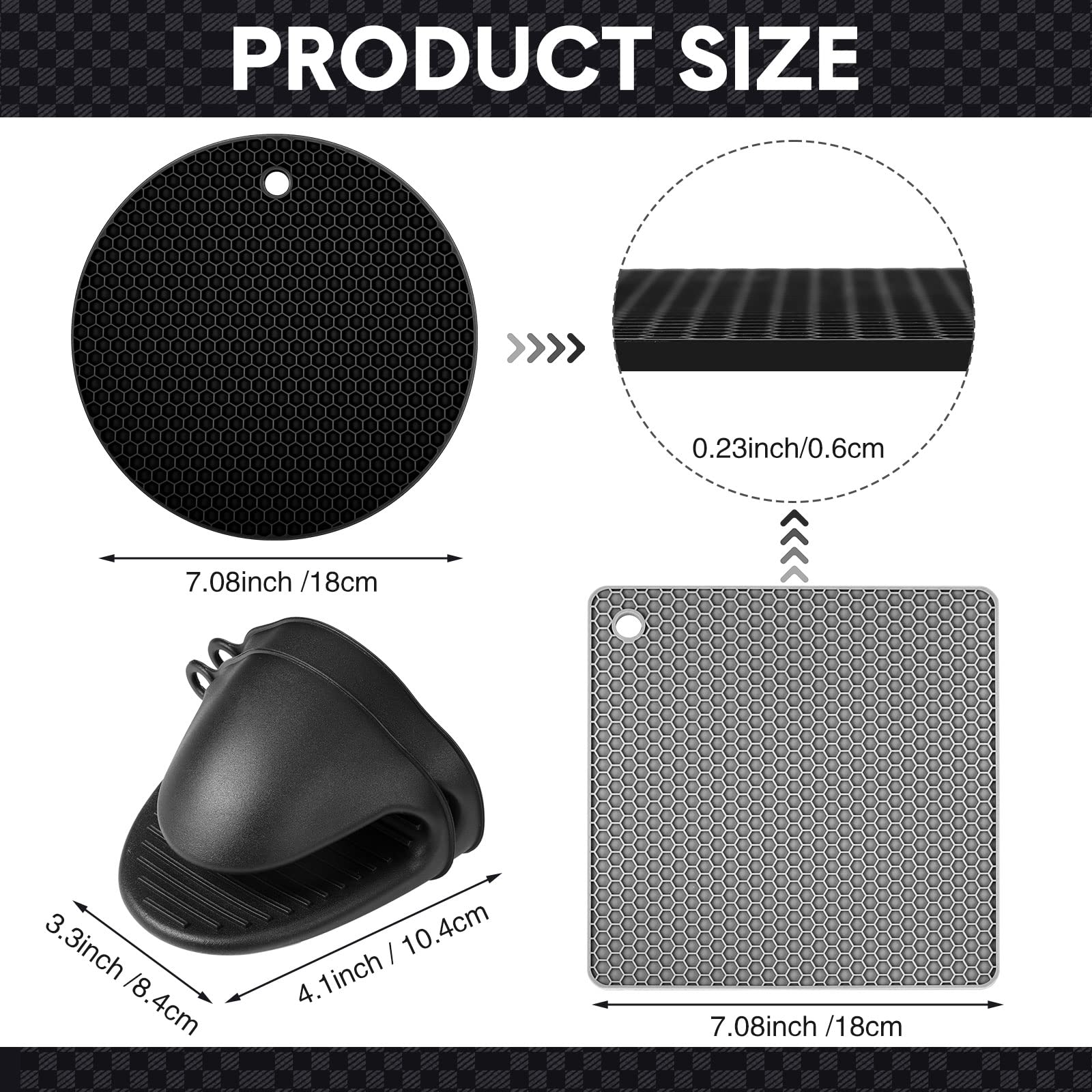 12 Pack Silicone Trivet Mats Hot Pads With Silicone Oven Mitts Non Slip Silicone Pot Holders Heat Resistant Trivet Pads Silicone