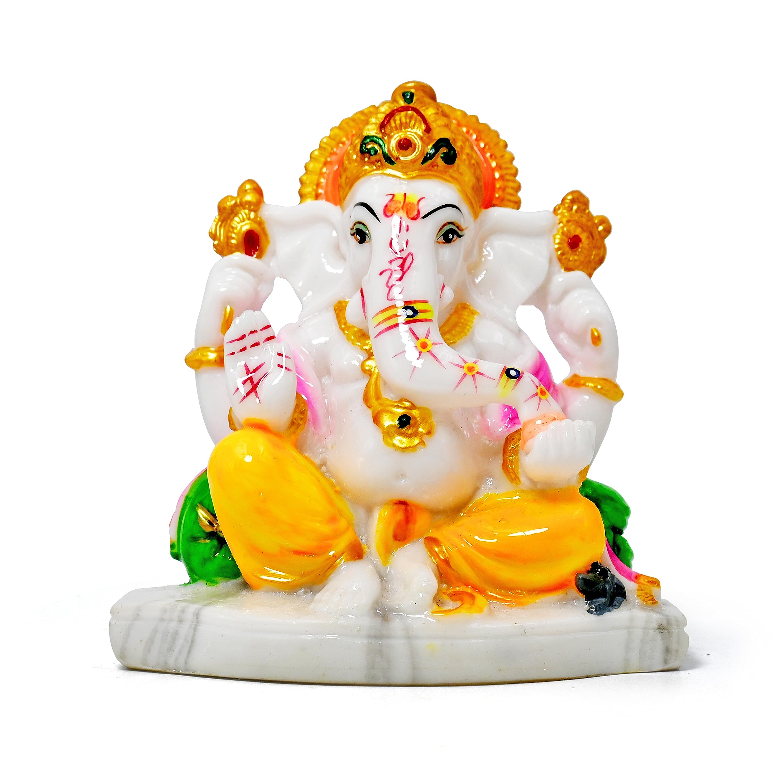 TRILOK IDOLS Ganesha Idol Handmade Marble Dust | Vinayaka Statue | Ganpati Statue | Ganesh ji murti | Ganesh Idol for Pooja Room