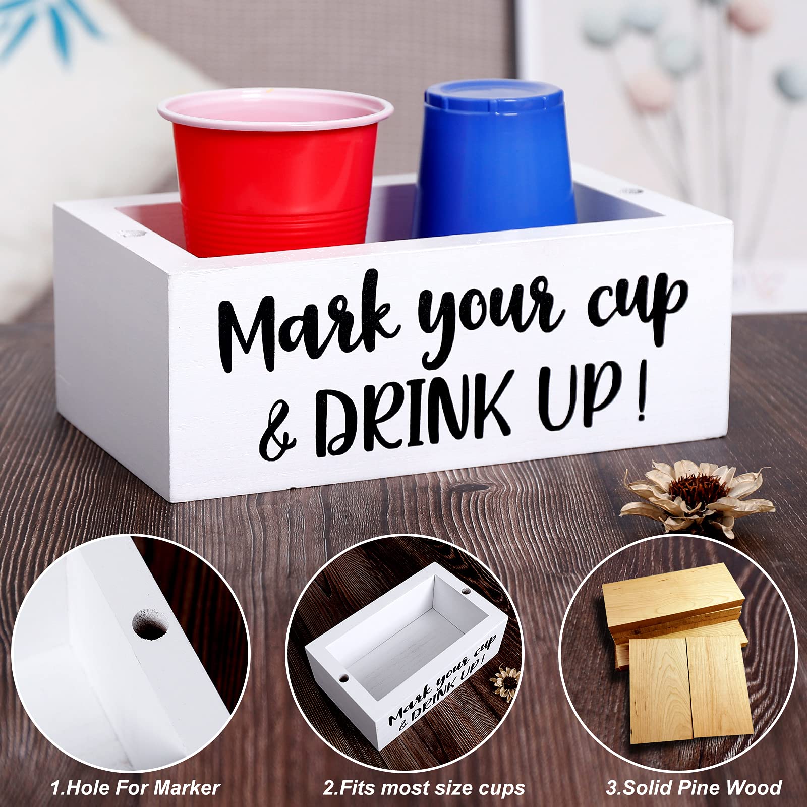 Double Single Cup Holder With Marker Slot Mark Your Cup And Drink Up Cup Holder Party Cup Organizer Drink Dispensers For Parties