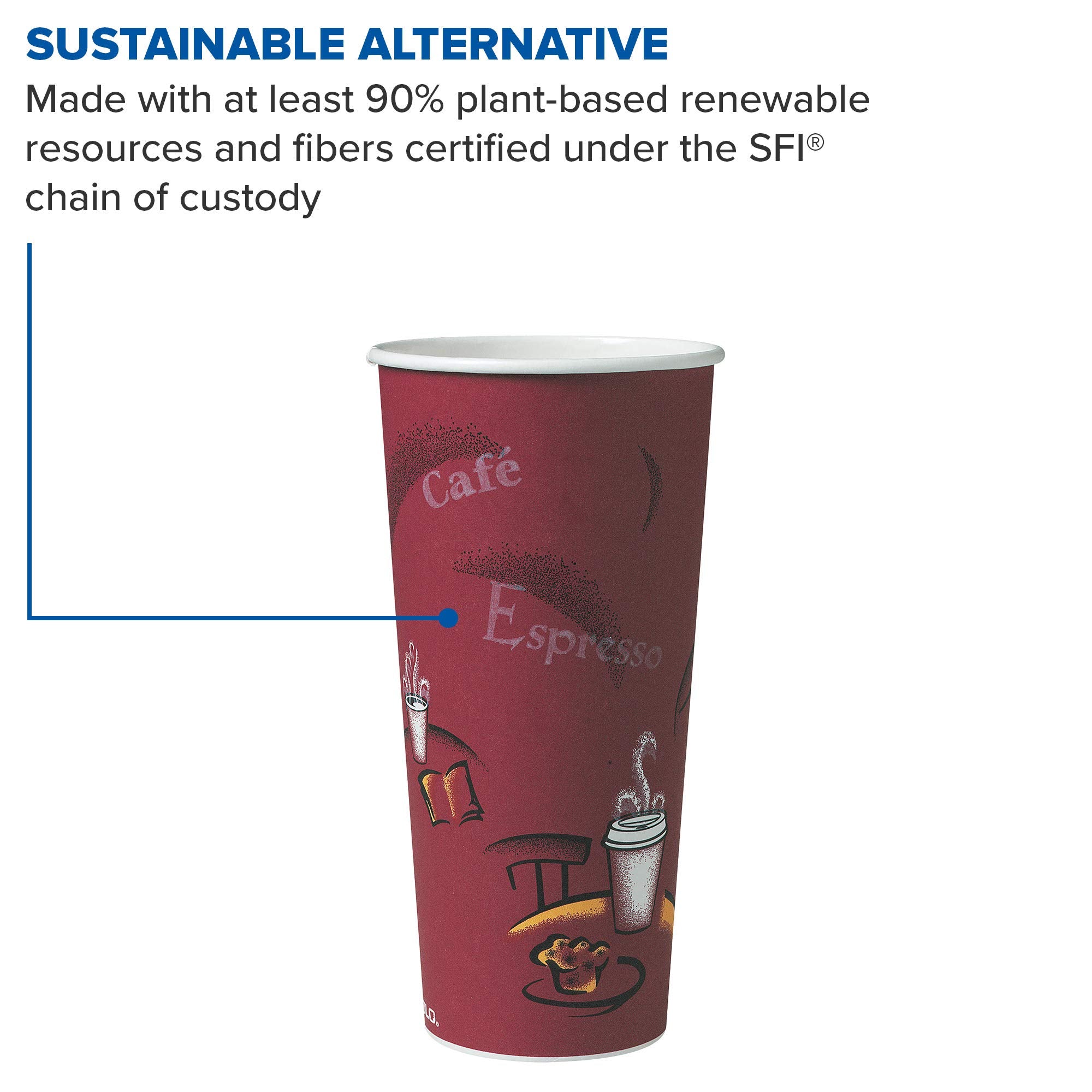 Solo 424SIN-0041 24 oz Bistro SSP Paper Hot Cup (Case of 500)
