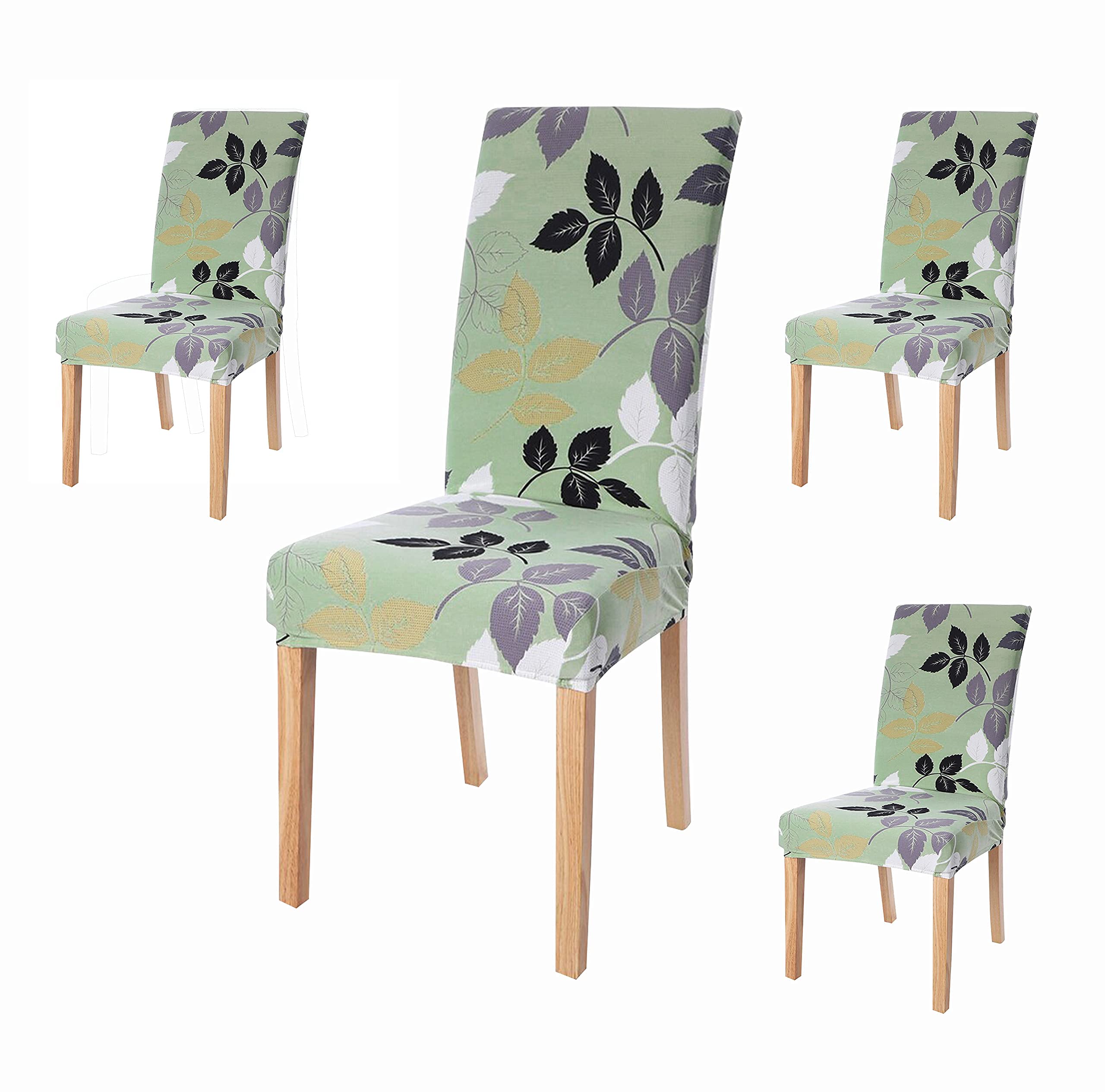 House Of Quirk Polyester Elastic Chair Cover Stretch Removable Washable Short Dining Chair Cover Protector Seat Slipcover (4 Cha