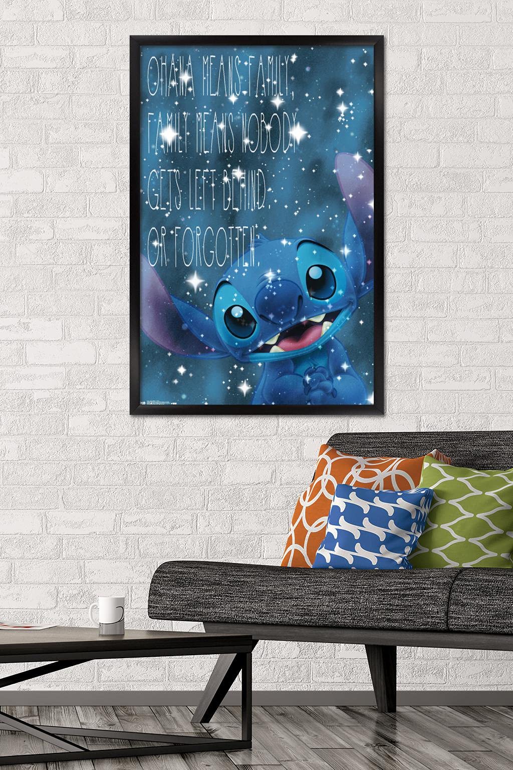 Trends International Disney Lilo And Stitch - Ohana Wall Poster, 22.375'' X 34'', Black Framed Version